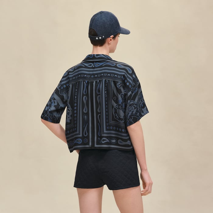 Noir Réglisse "Candy Libris Bandana" Blouse
