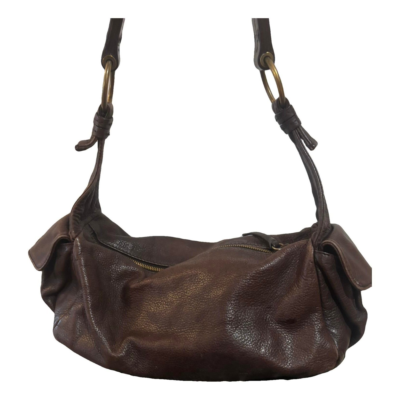 Pocket leather handbag
