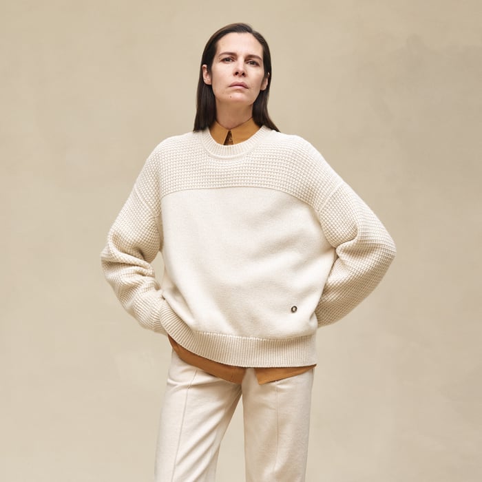 Blanc Naturel Cashmere Long-sleeve Sweater