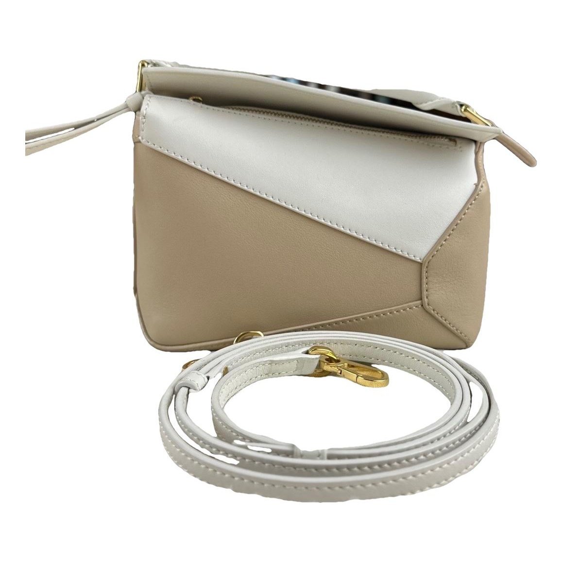 Puzzle leather handbag