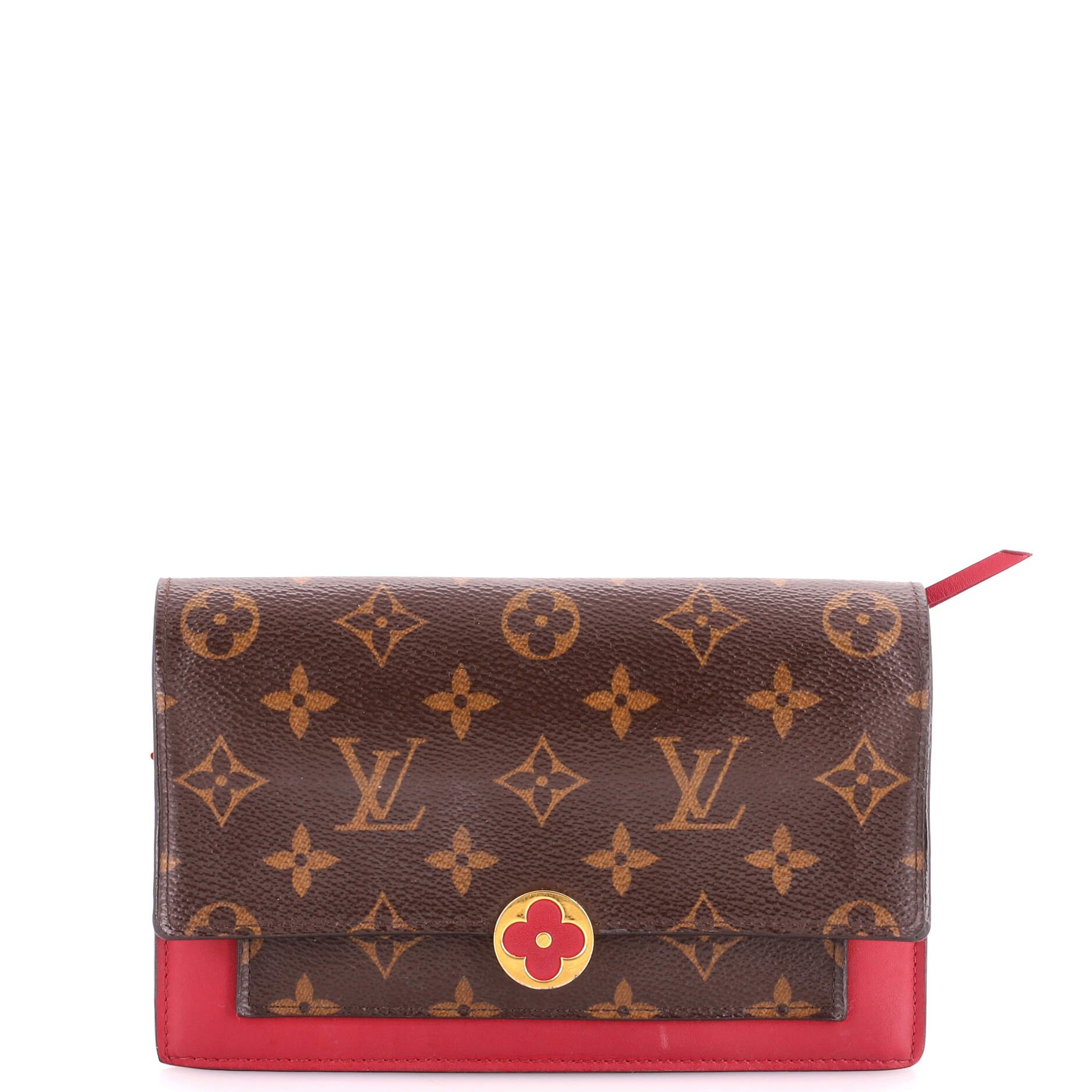 Flore Chain Wallet Monogram Canvas with Leather