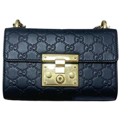 Padlock leather handbag