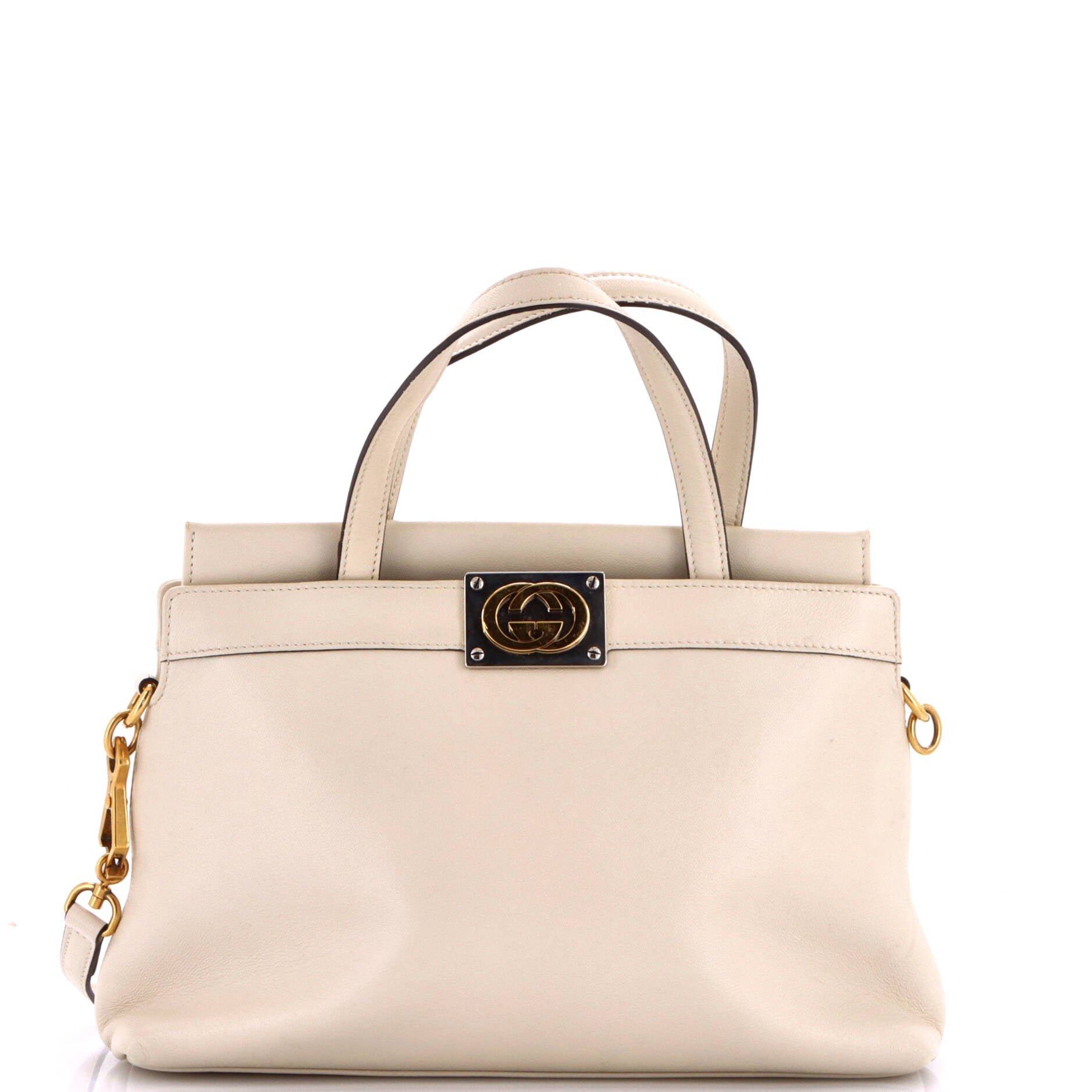Linea Matisse Interlocking G Top Handle Tote Leather Small