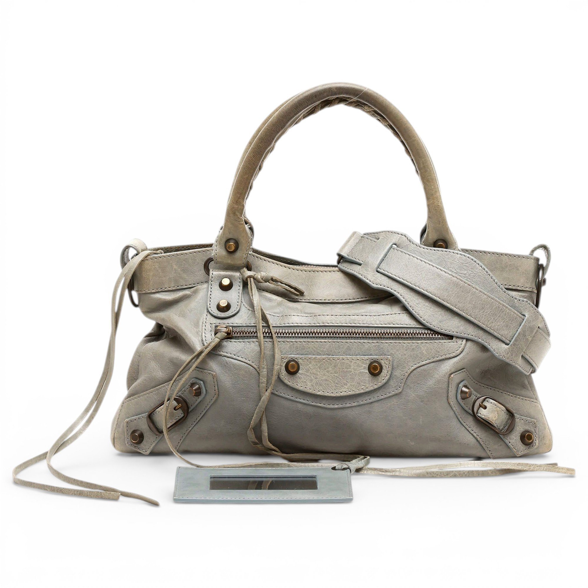First leather handbag
