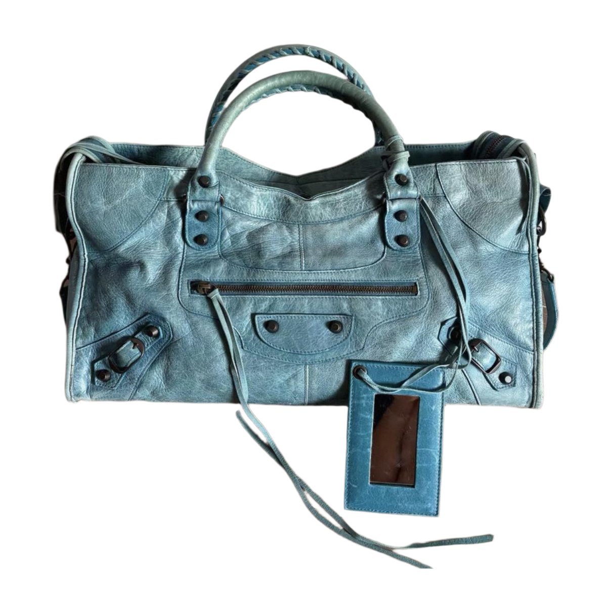 City leather handbag