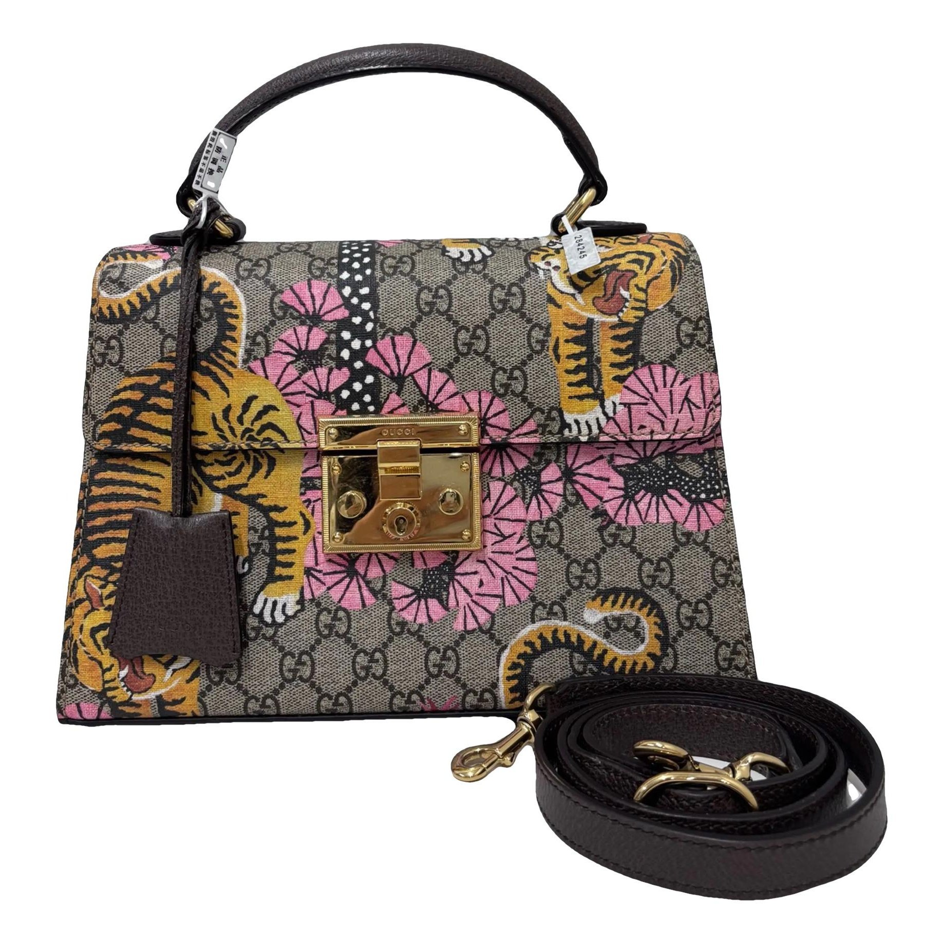 Padlock leather crossbody bag