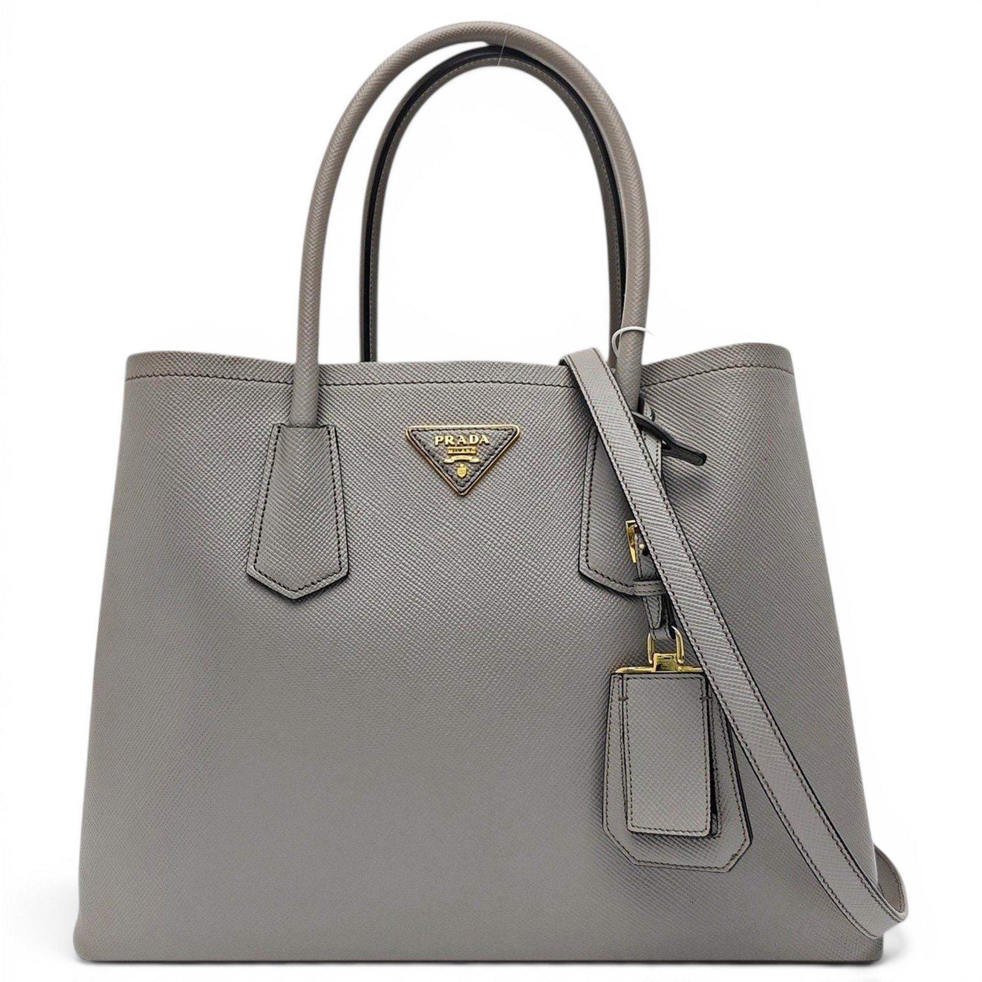 Double leather handbag