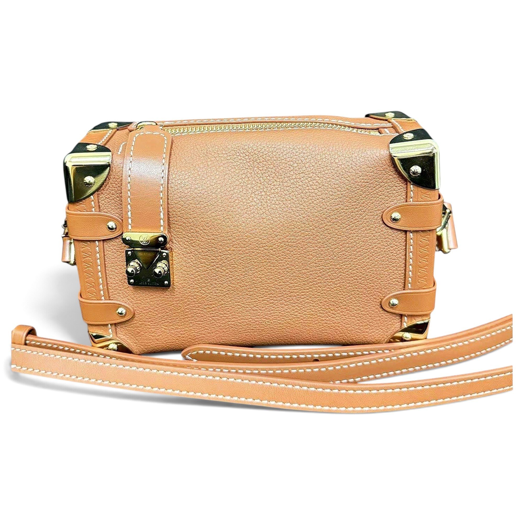 Side Trunk leather handbag