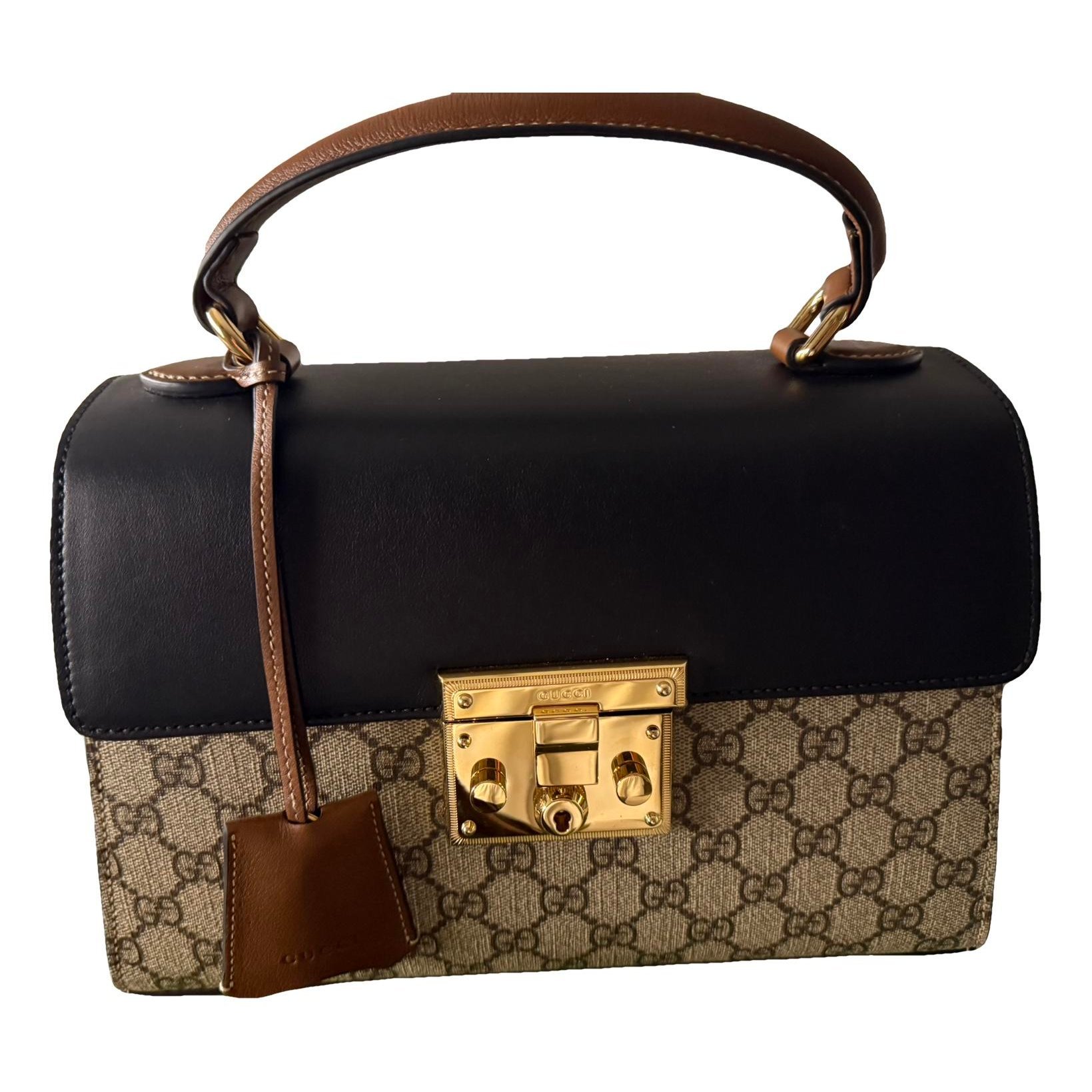 Padlock leather handbag