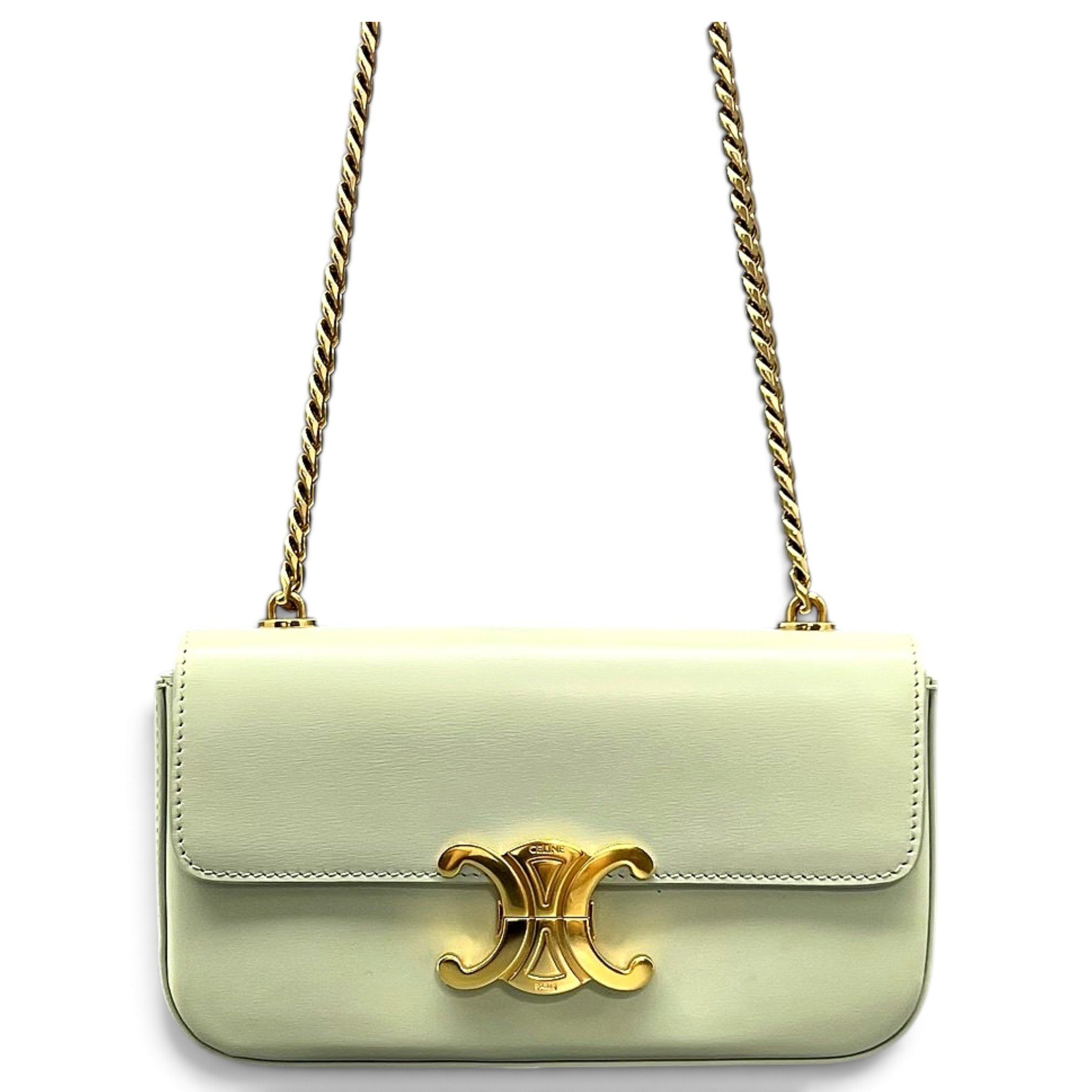 Triomphe chain leather handbag