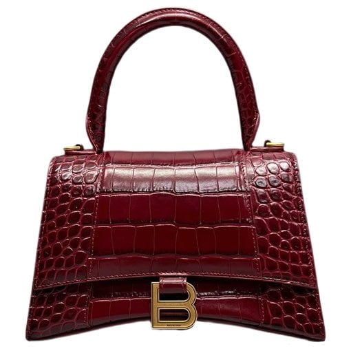 Hourglass leather handbag