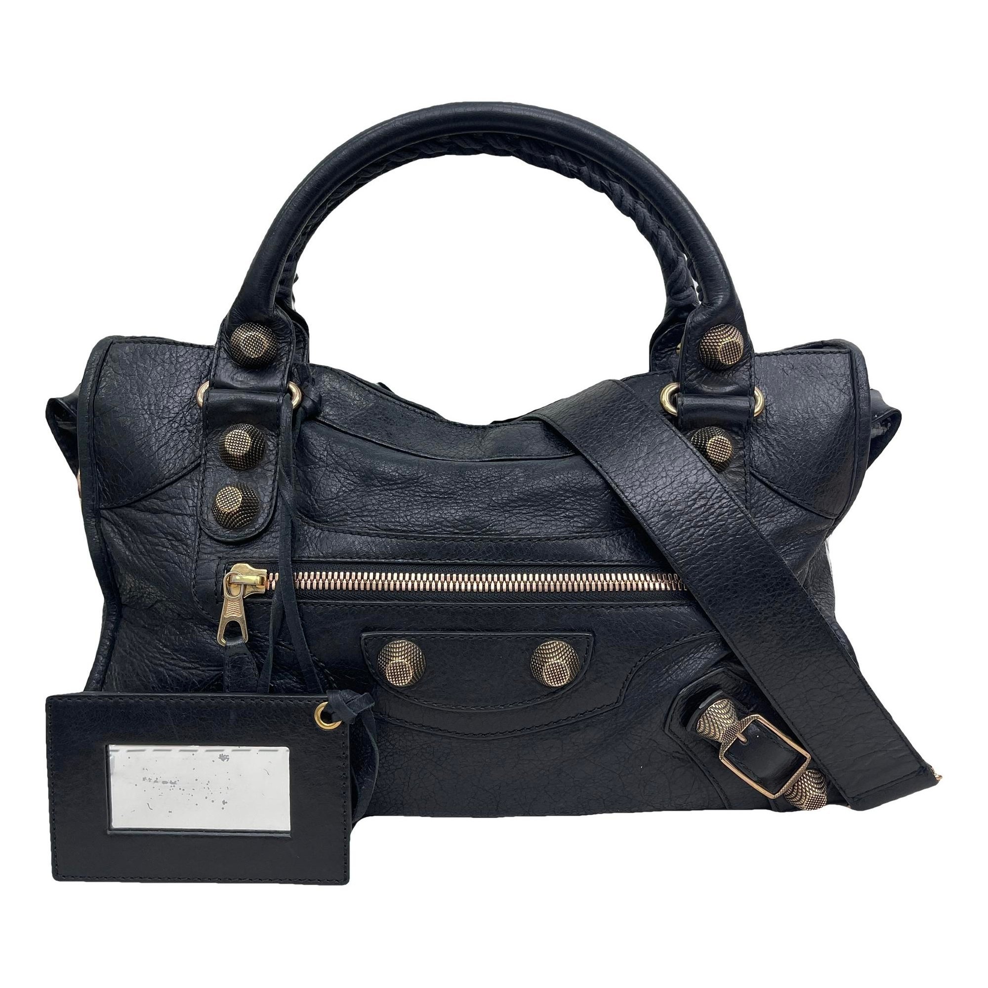 City leather handbag