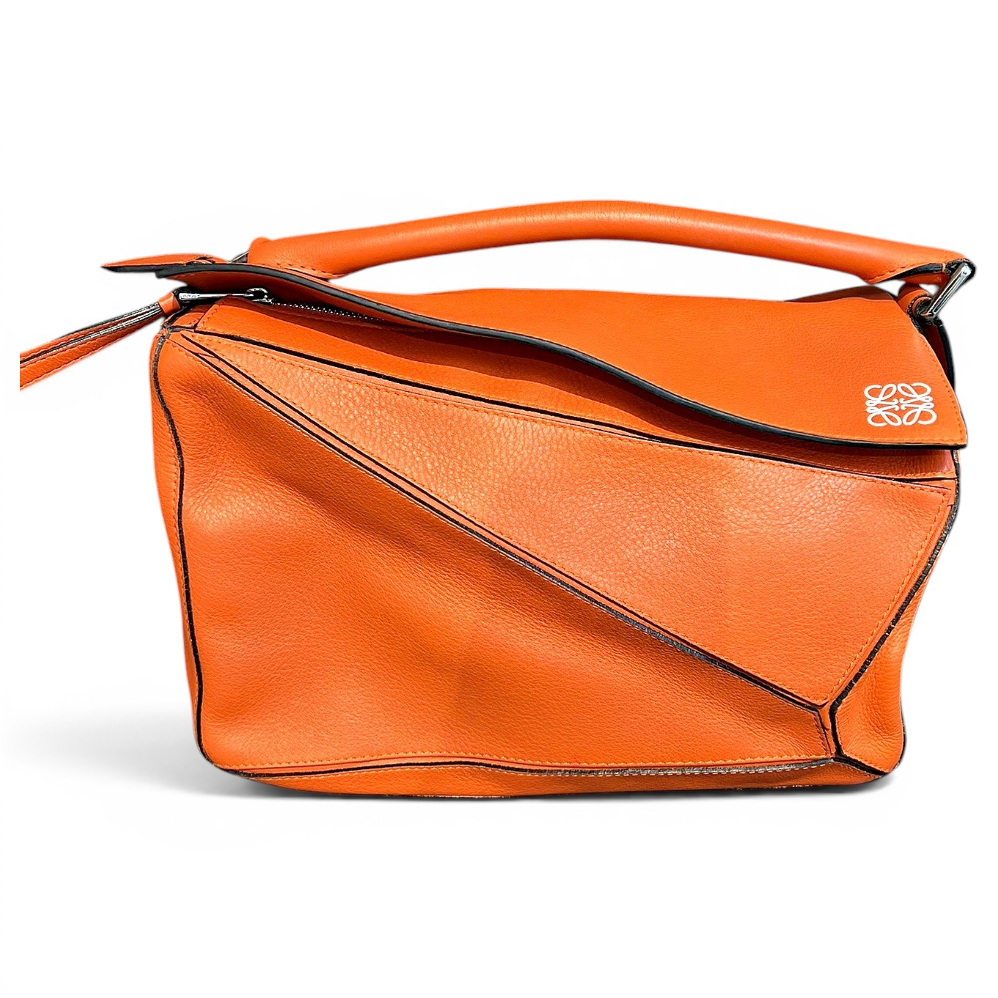 Puzzle leather handbag