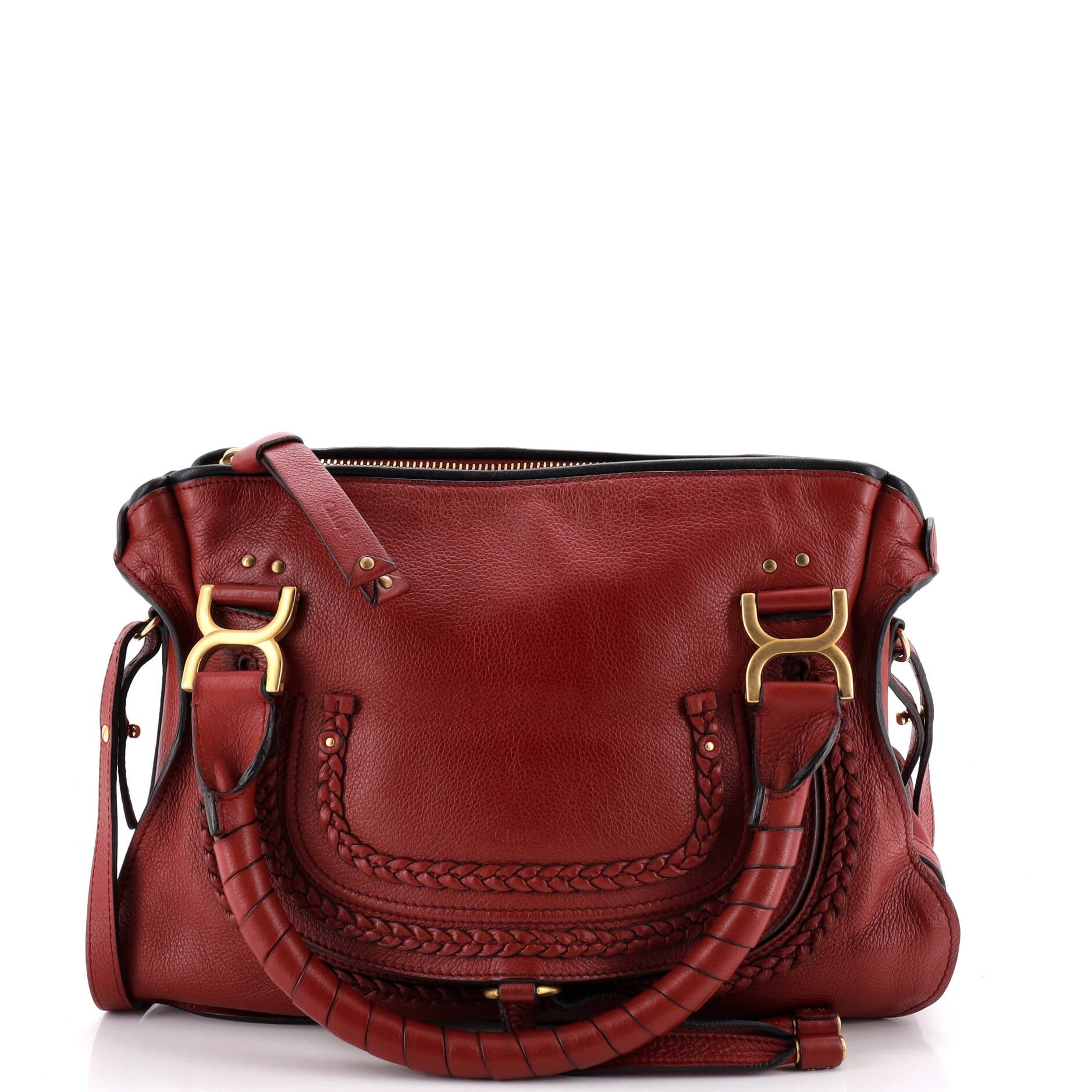 Marcie Braided Satchel Leather Medium