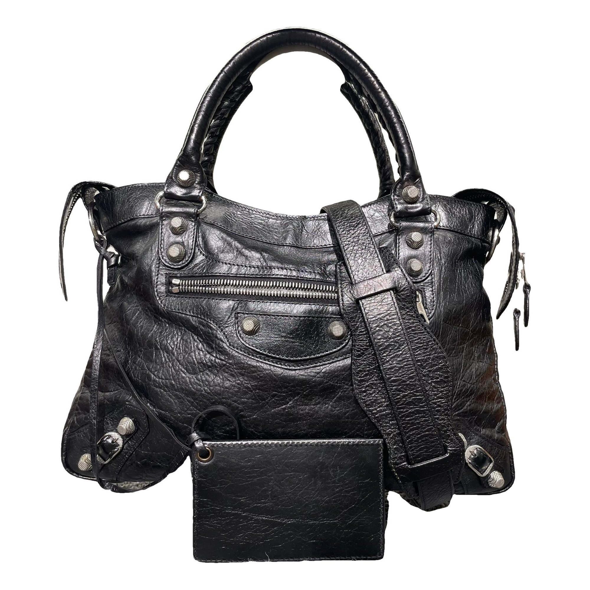 City leather handbag