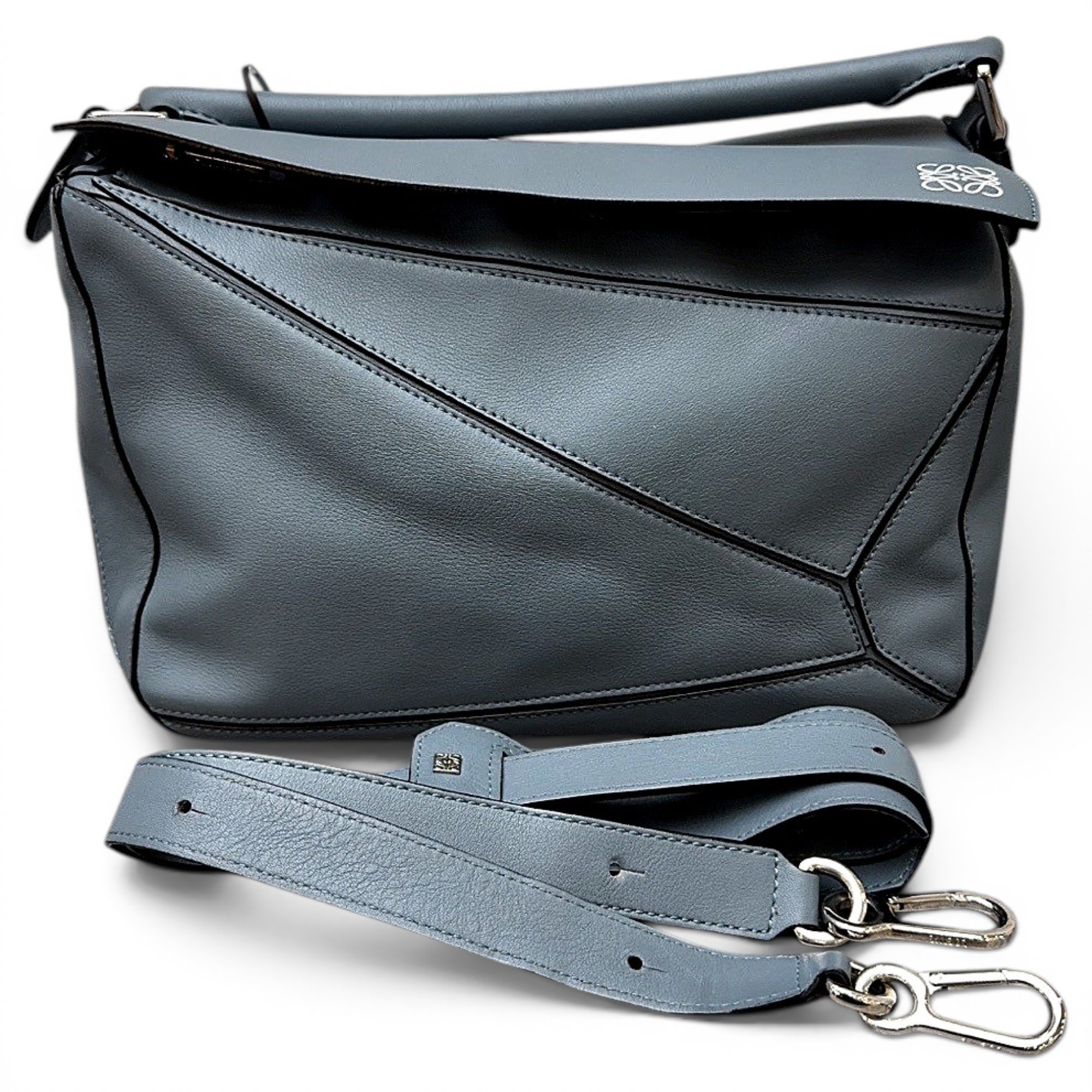 Puzzle leather handbag