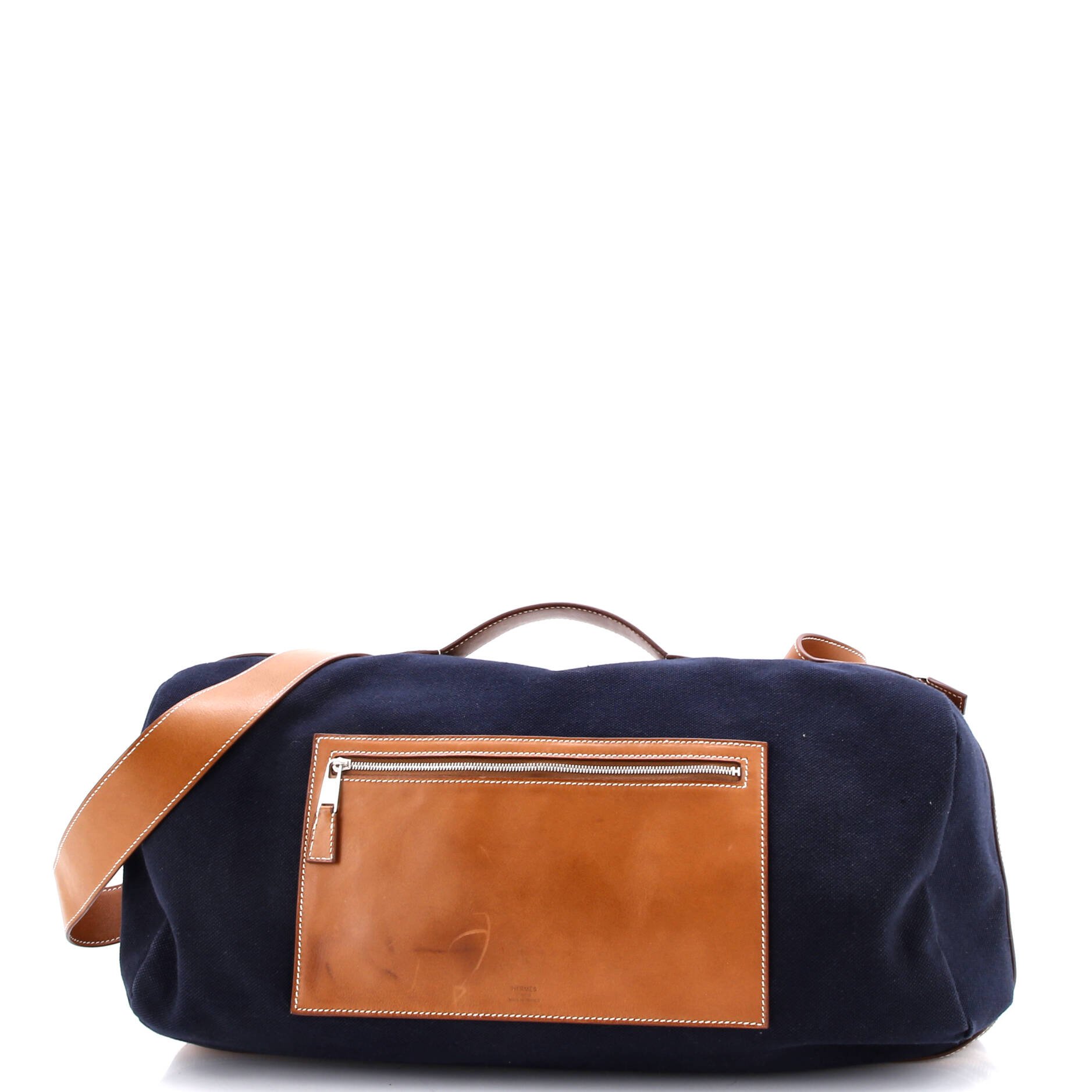 Hermes Odyssee Terre Duffle Bag Canvas with Leather