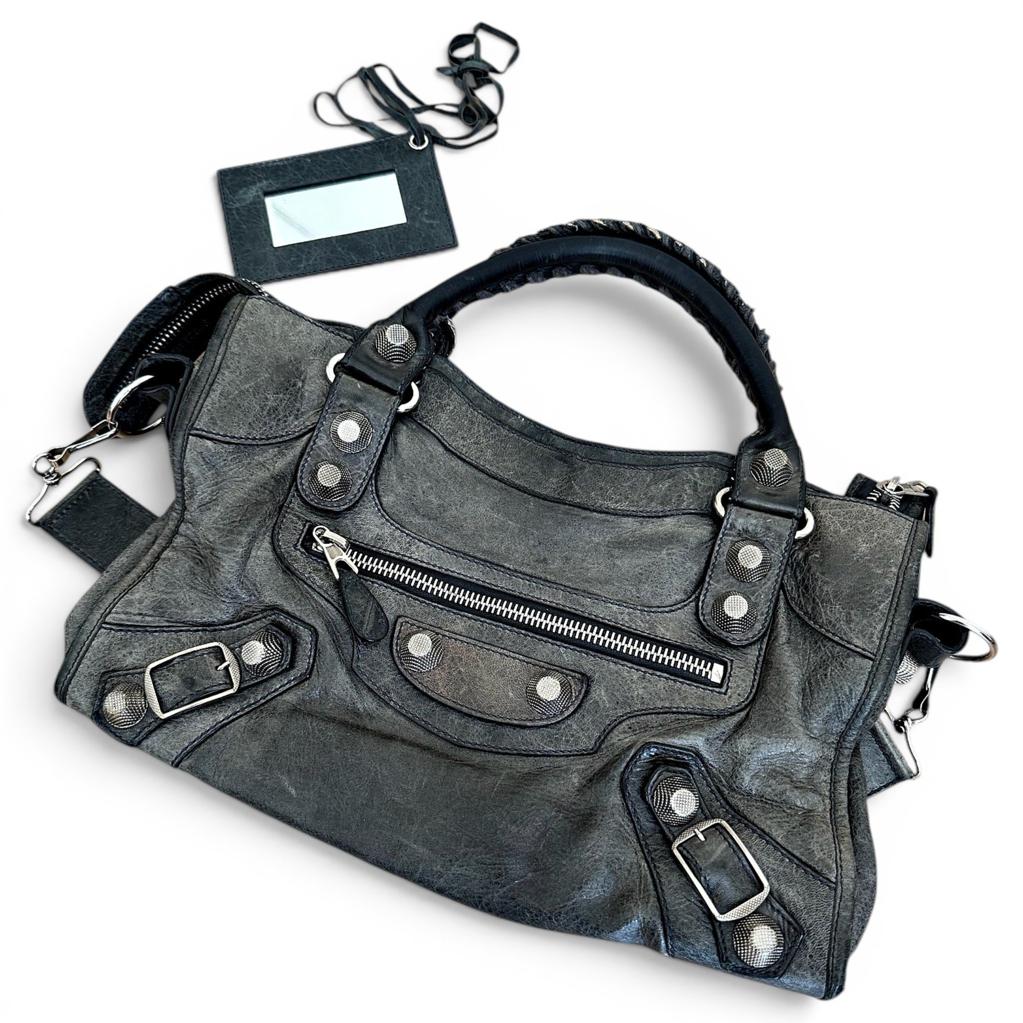 City leather handbag