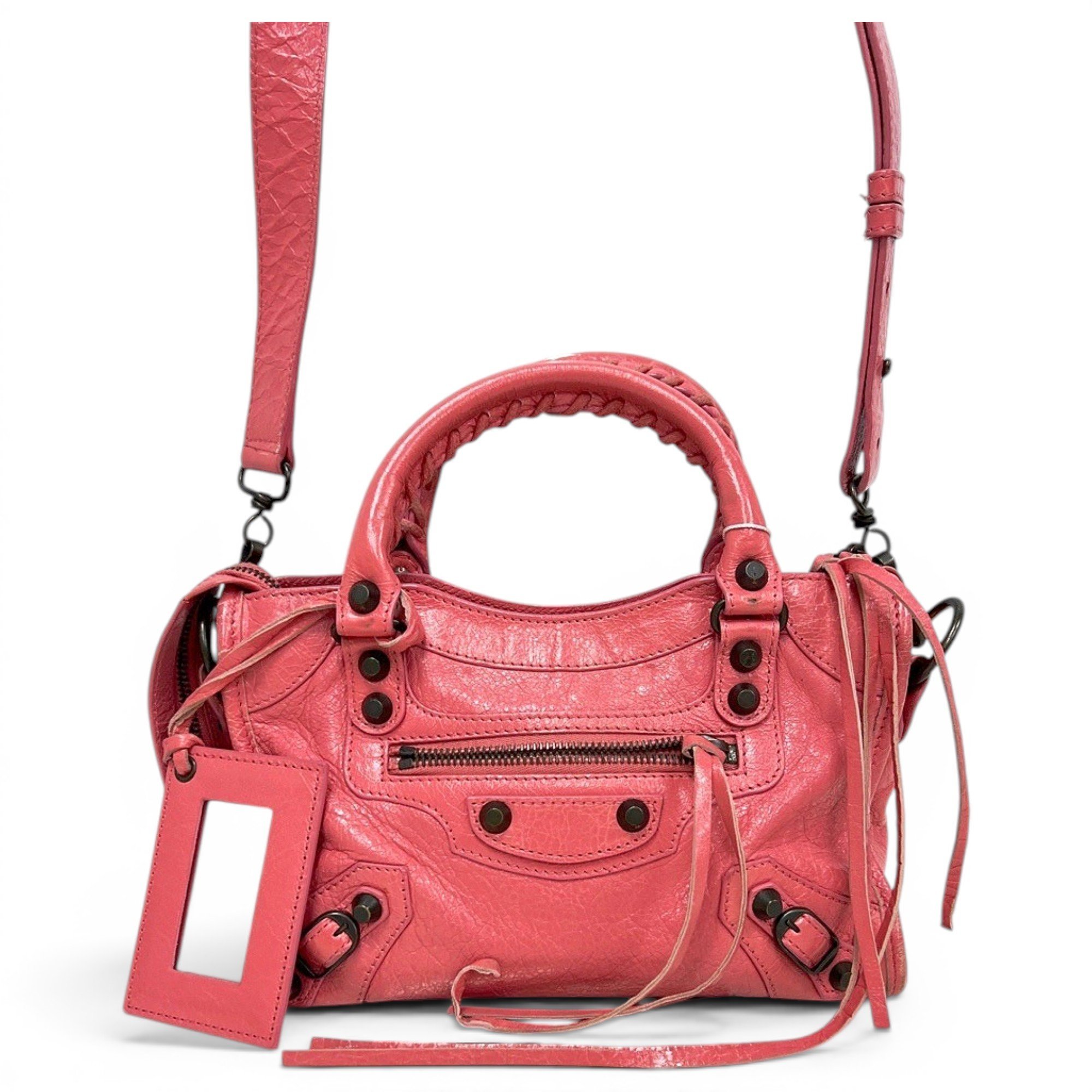 City leather handbag
