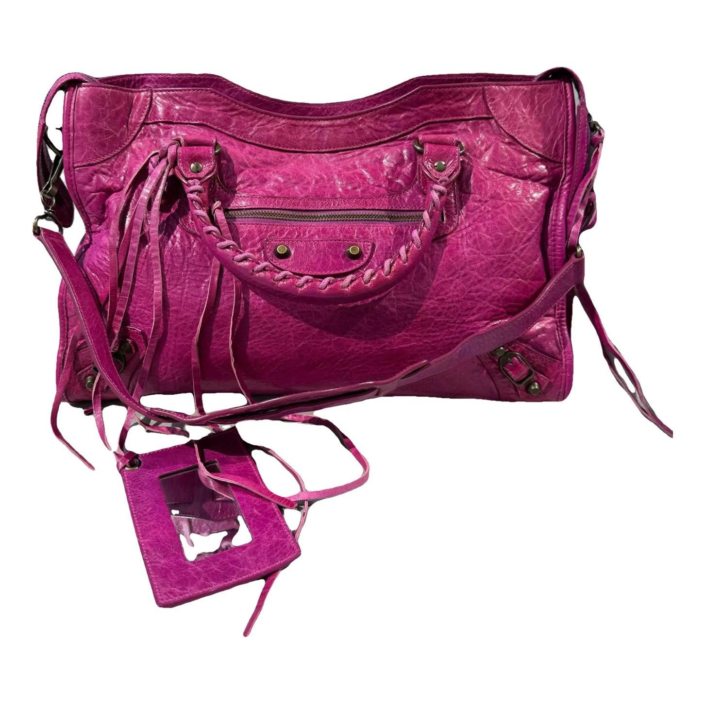 City leather handbag