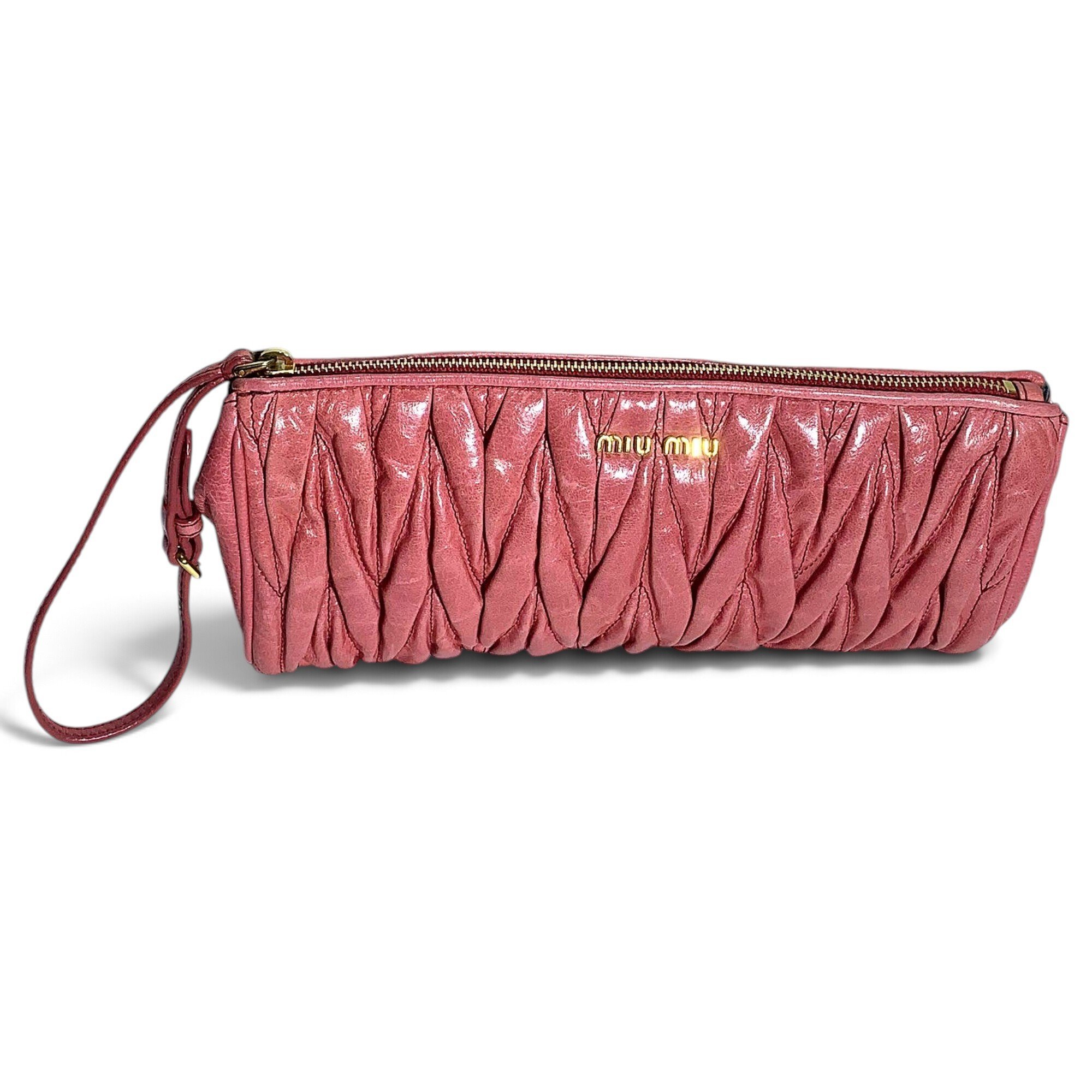 Miu Miu Matelassé leather clutch bag