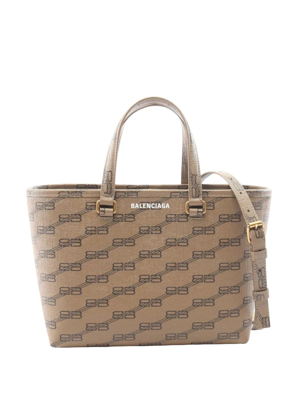 2018-2026 Small BB Monogram Coated Canvas Signature Shopper tote bag