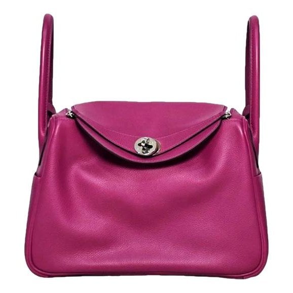 Hermes Lindy Handbag Rose Pourpre Evercolor Leather 2017