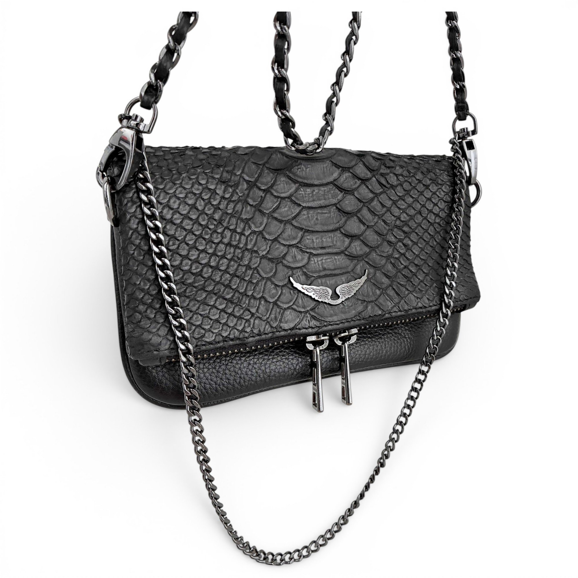 Rock leather crossbody bag