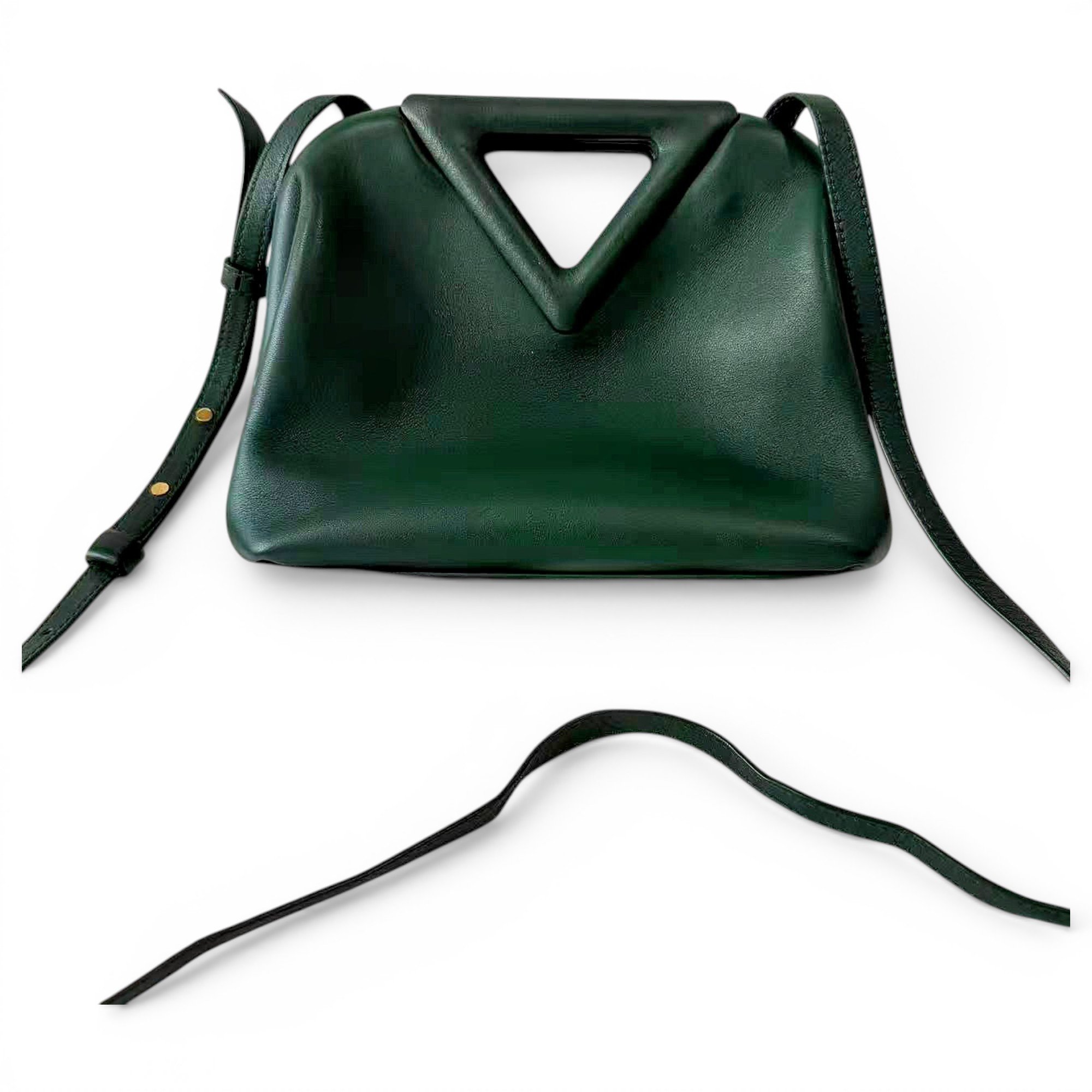 Point leather crossbody bag