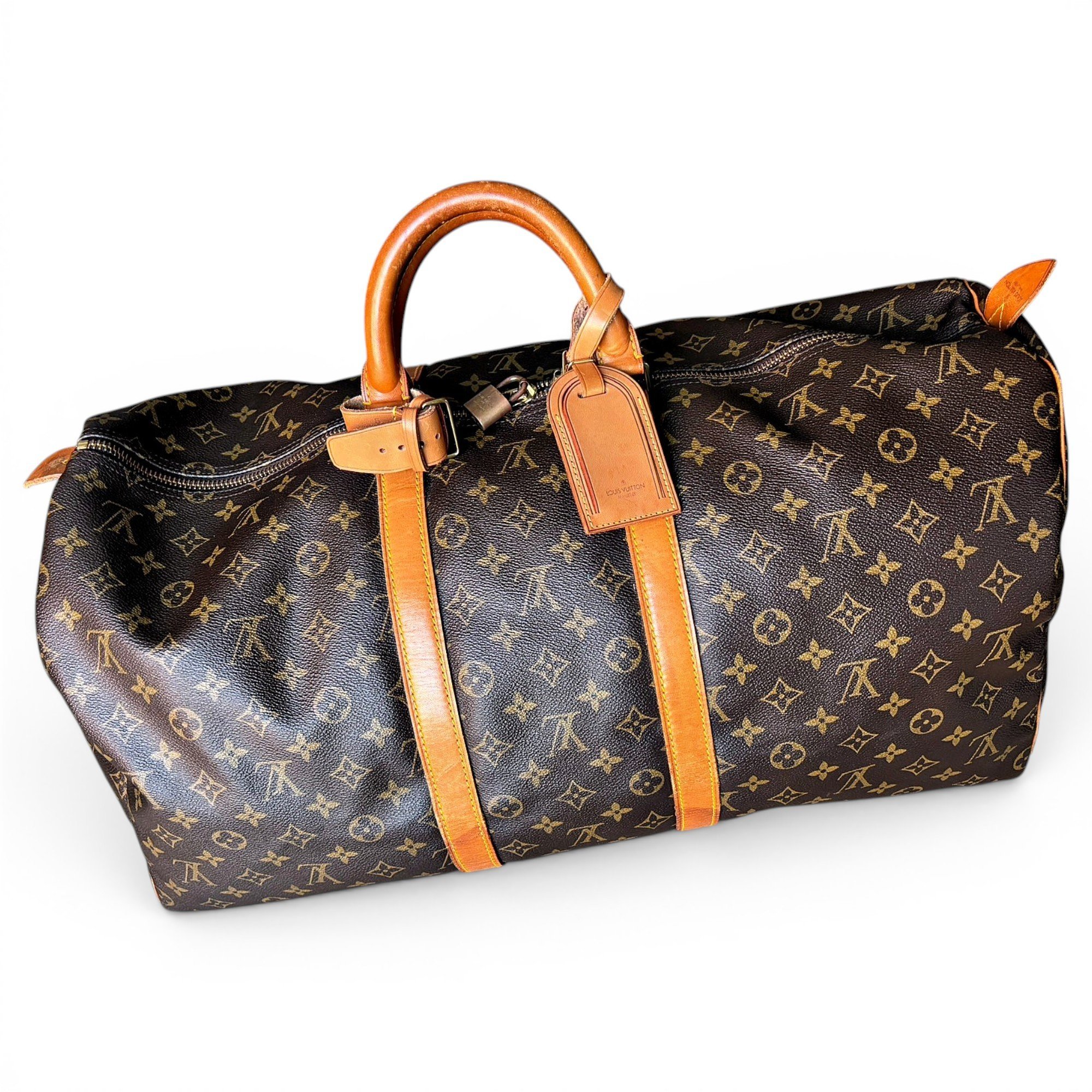 Keepall leather travel bag