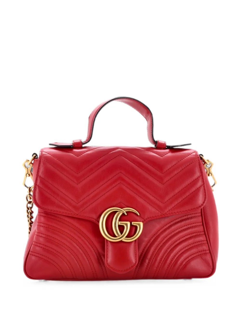 GG Marmont Top Handle Flap Bag Matelasse Leather Small satchel