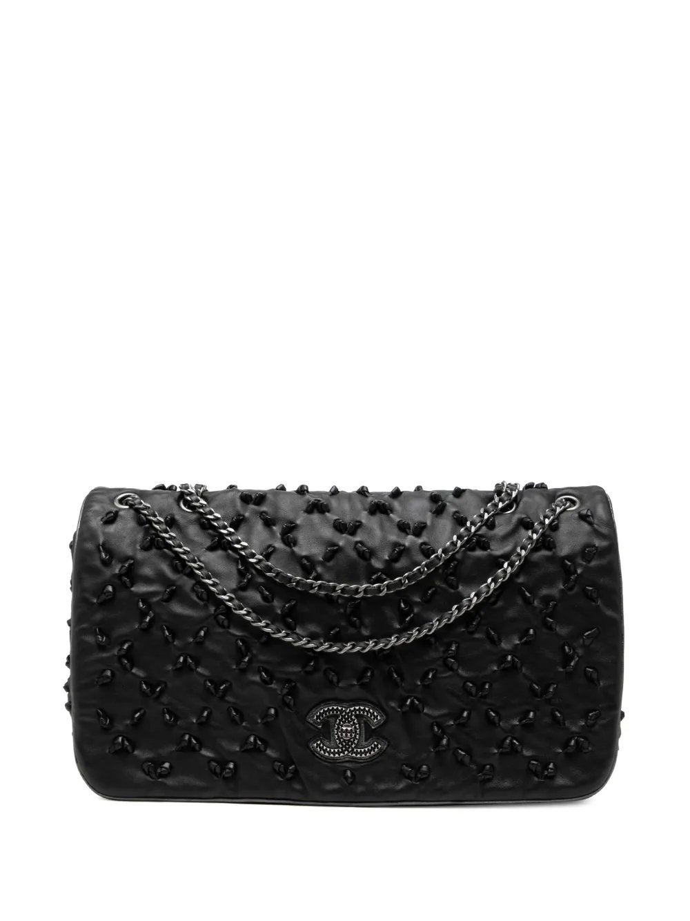 2010-2011 CC Lambskin Chic Knot Flap shoulder bag