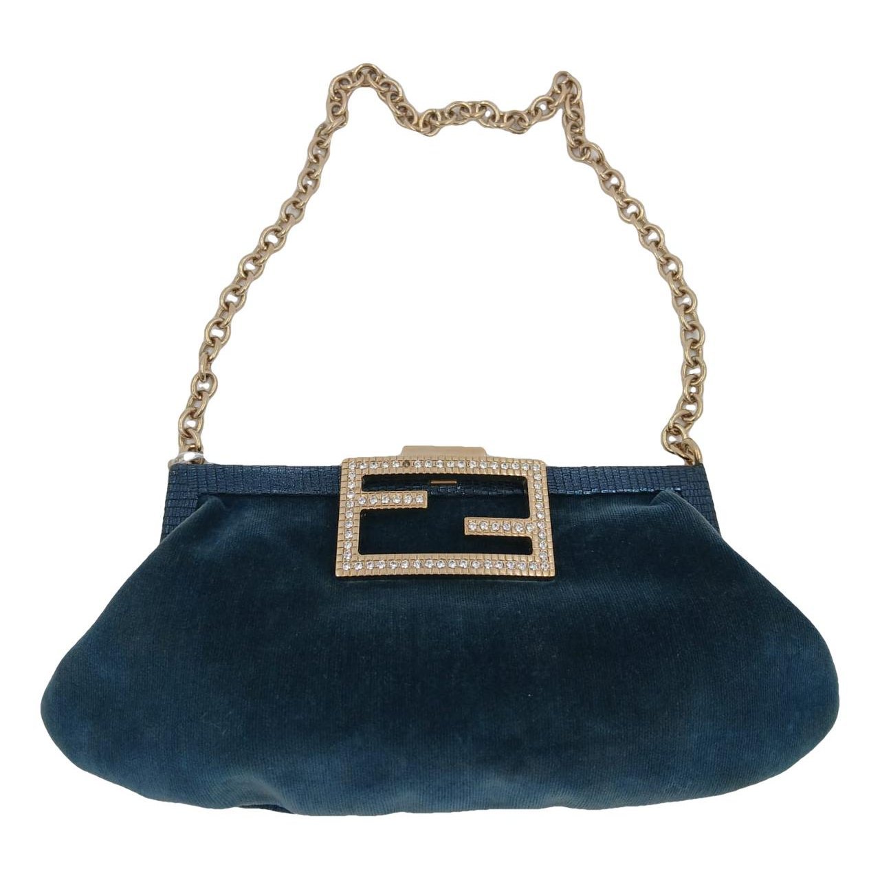 Pocket velvet handbag