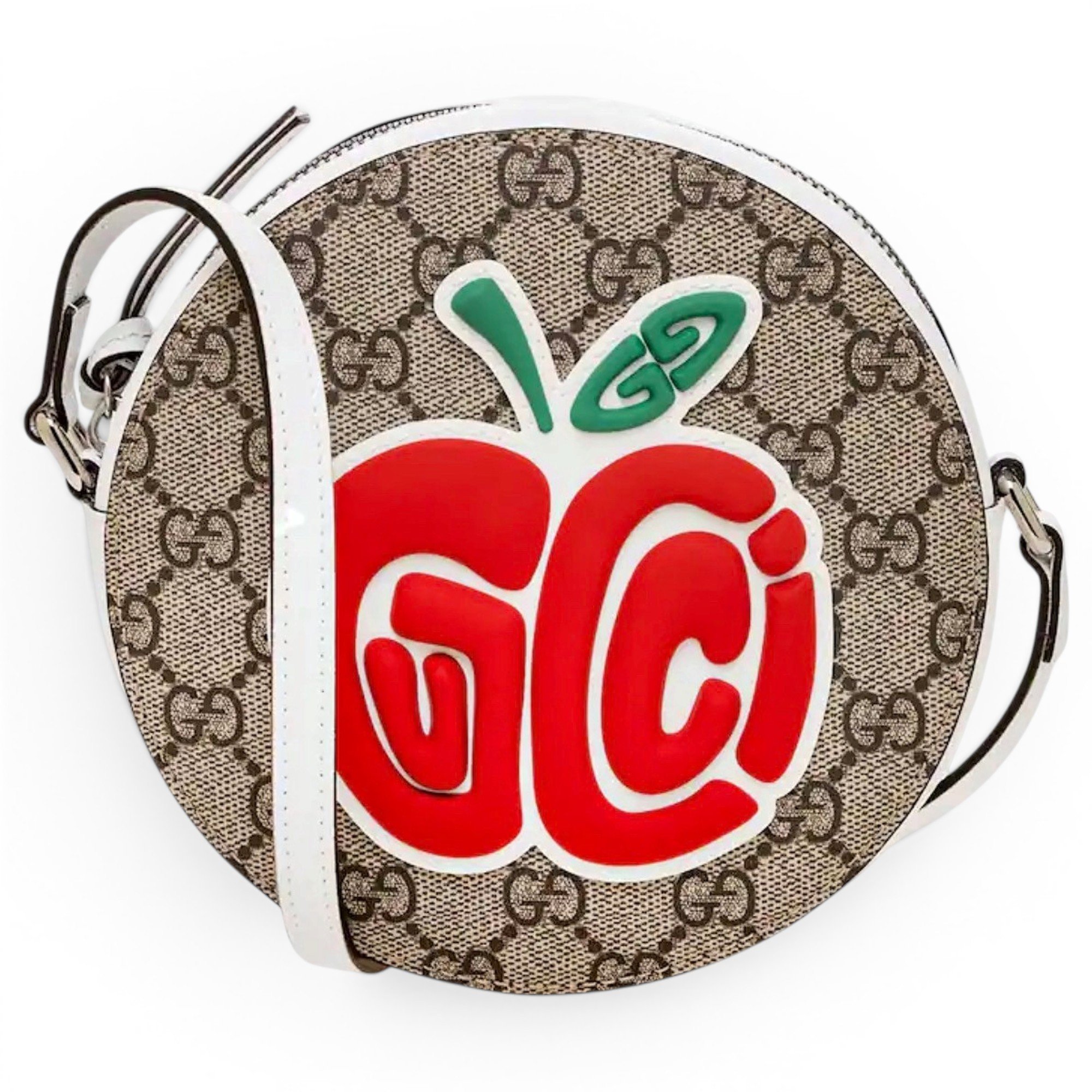 Ophidia Round leather crossbody bag