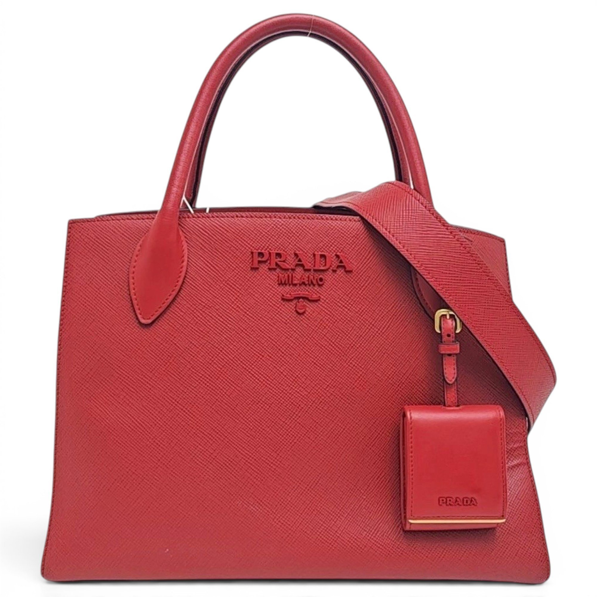 Monochrome leather handbag