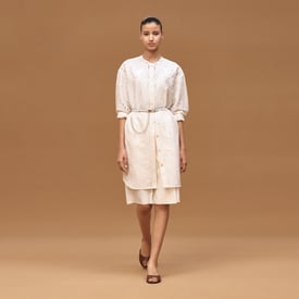 Robe chemise courte brodée