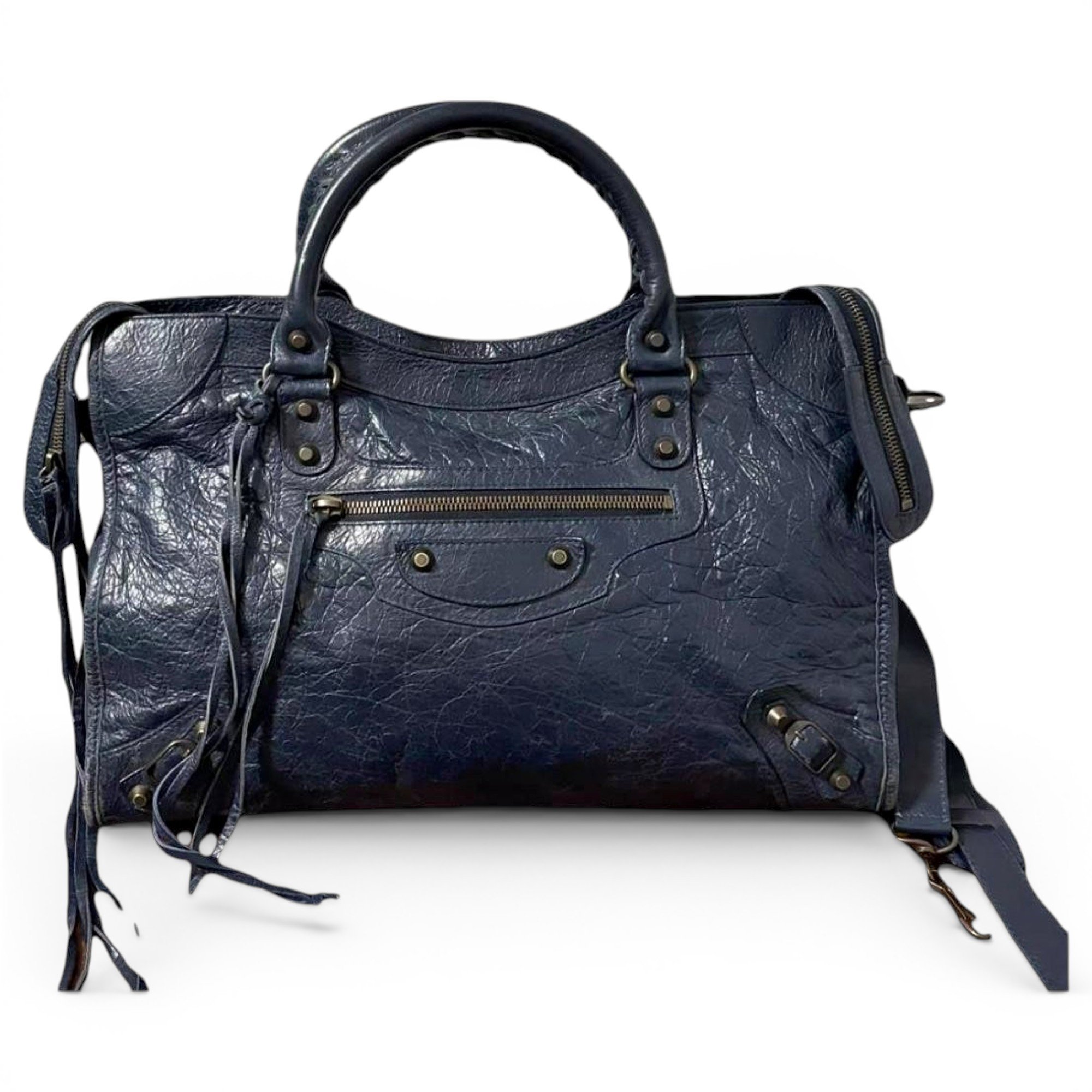 City leather handbag