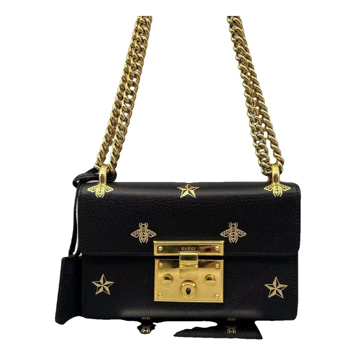 Padlock leather handbag