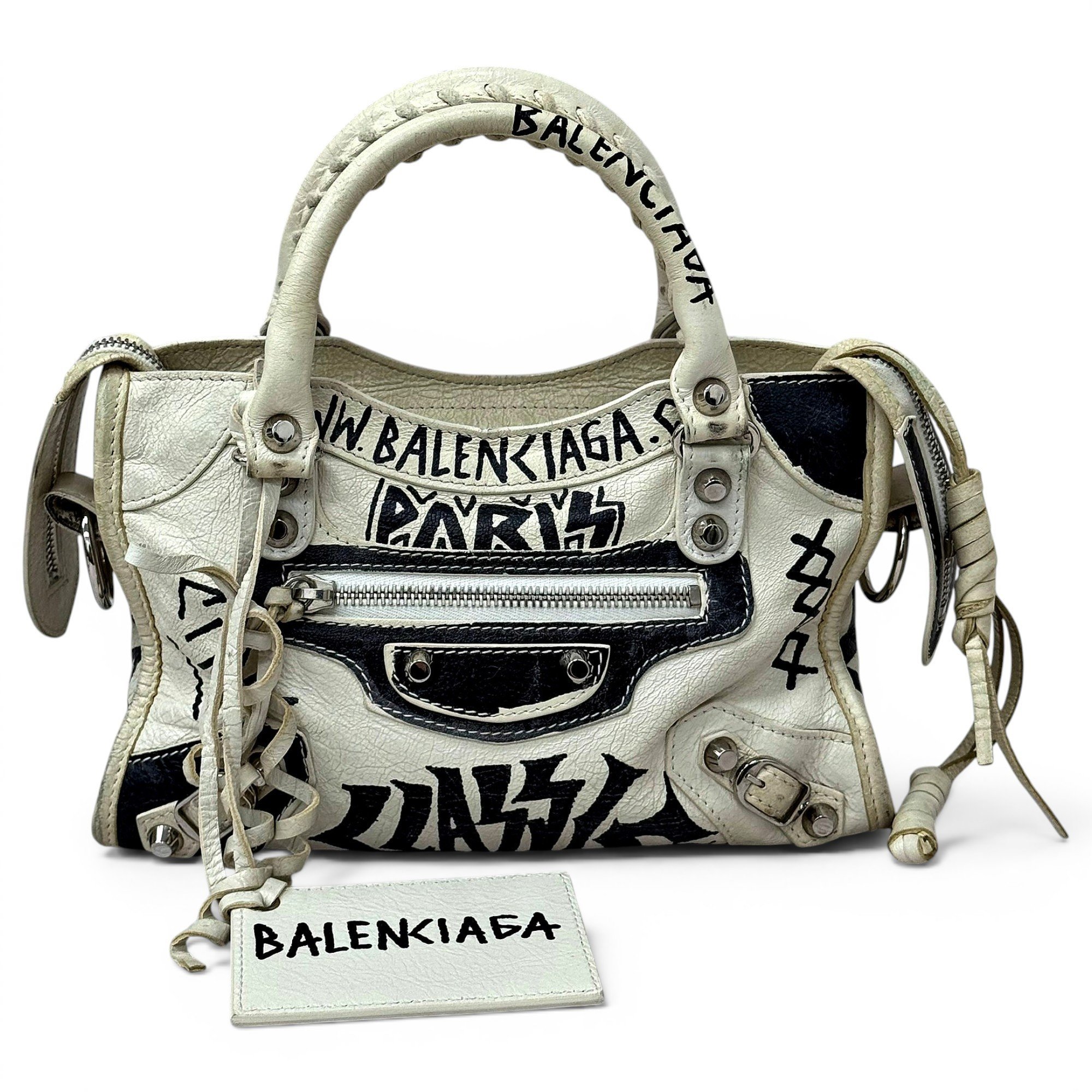 City leather handbag