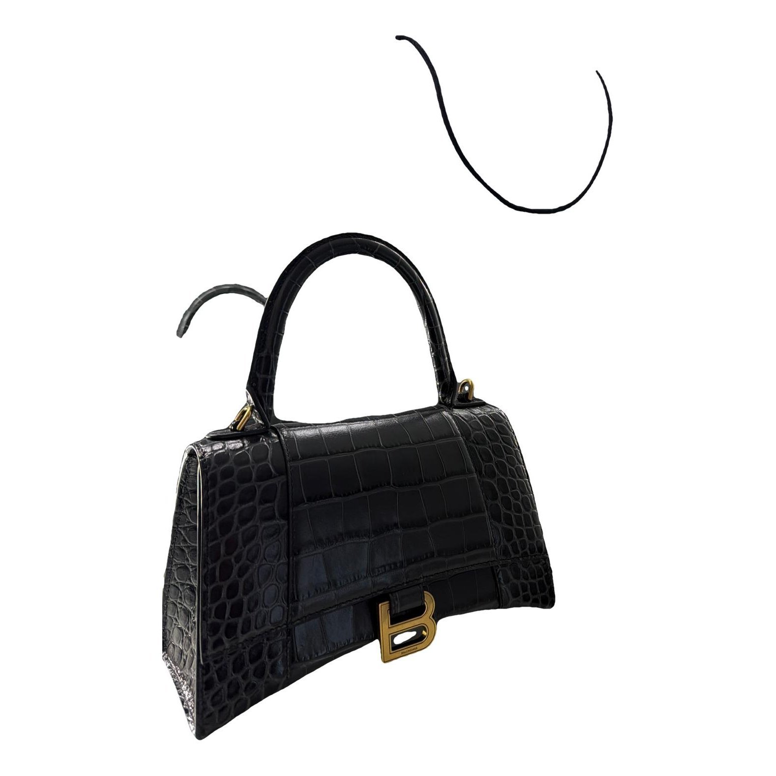Hourglass leather crossbody bag
