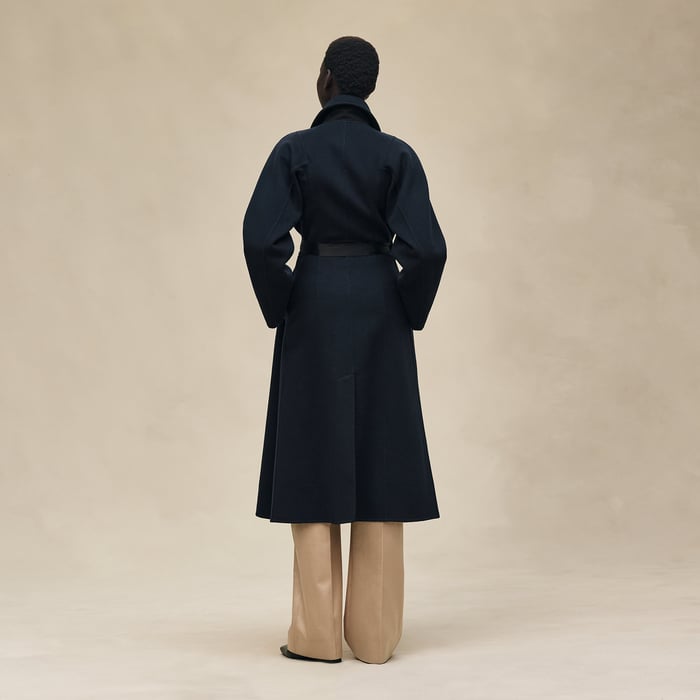 Bleu Noir Long Cashmere Coat