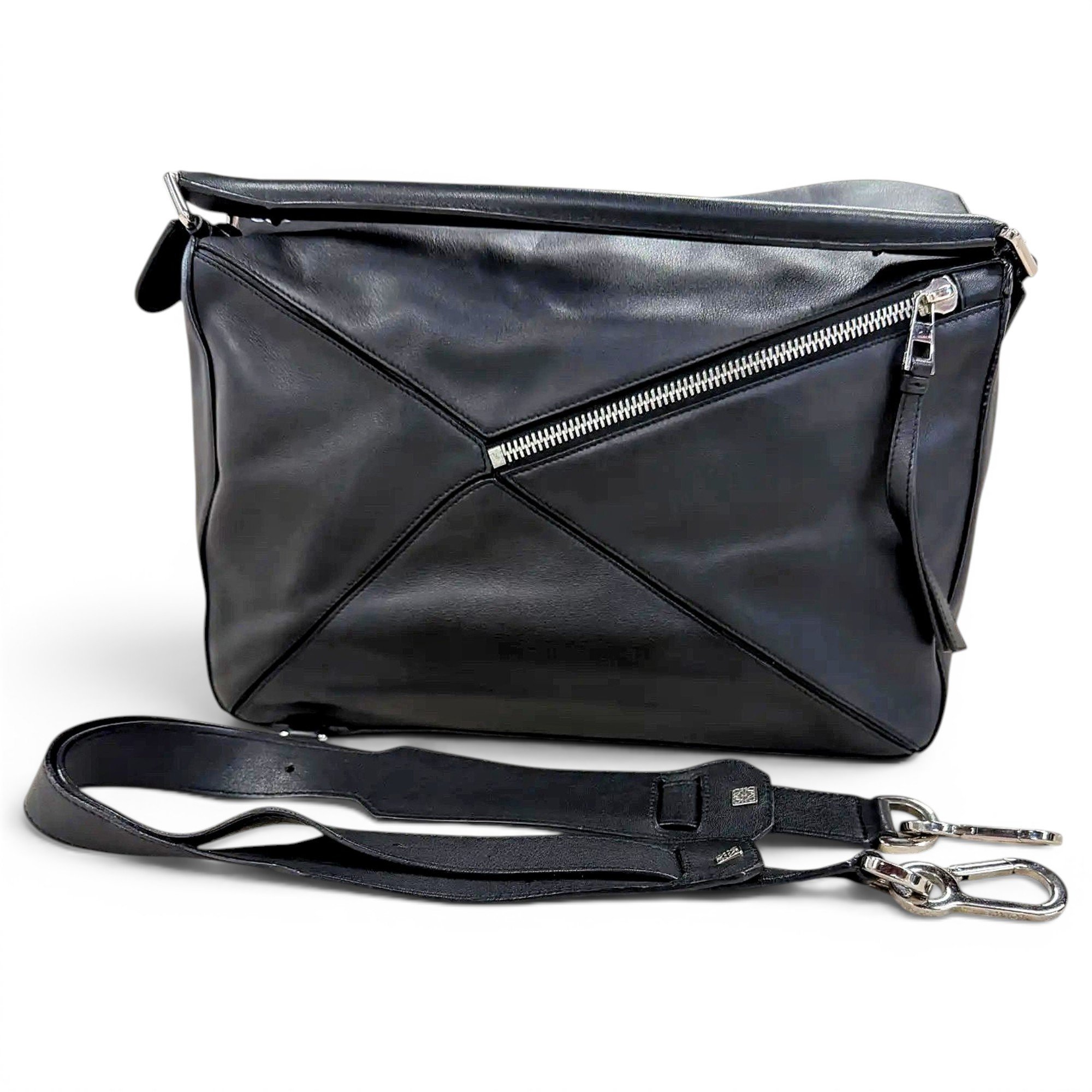 Puzzle leather handbag