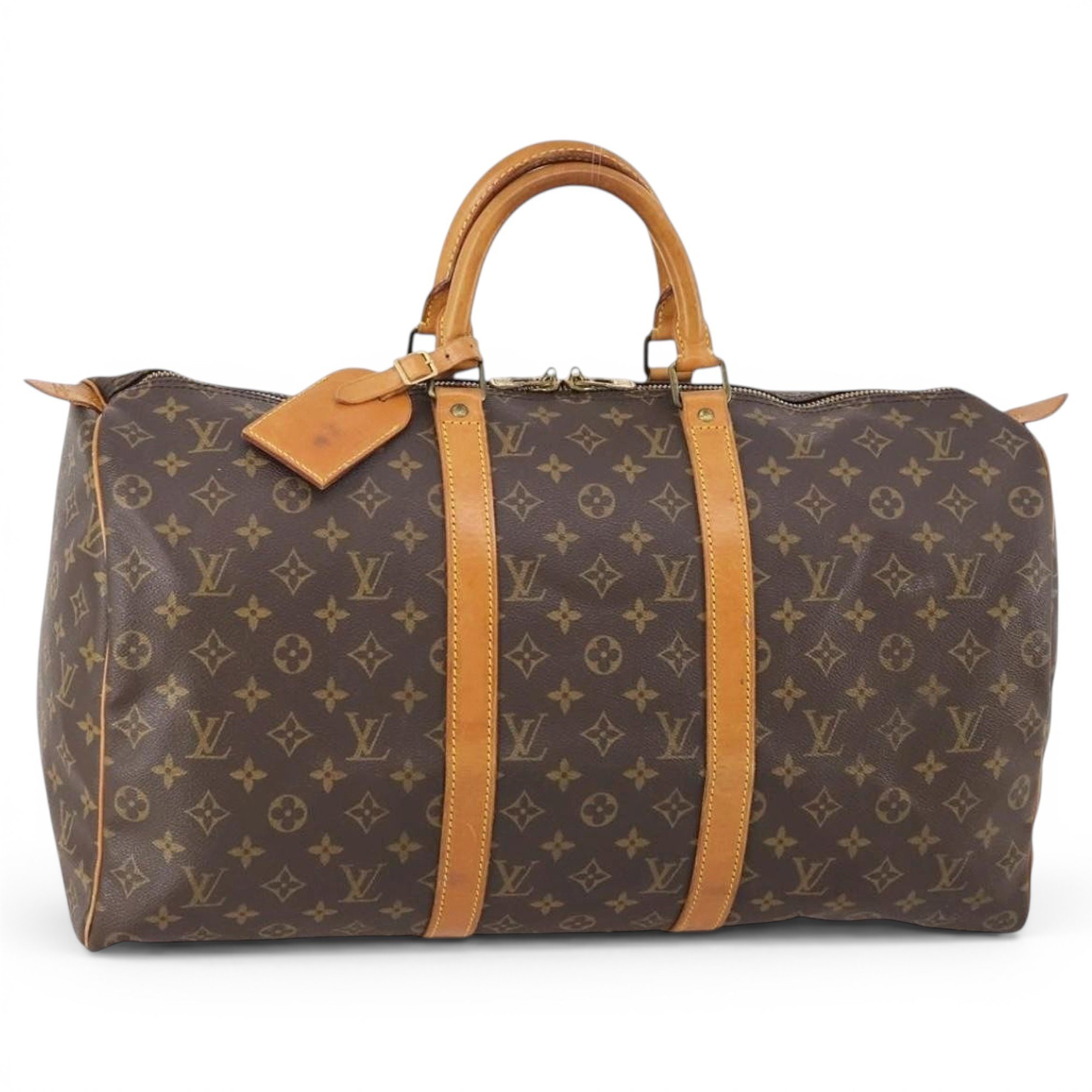 Keepall leather travel bag