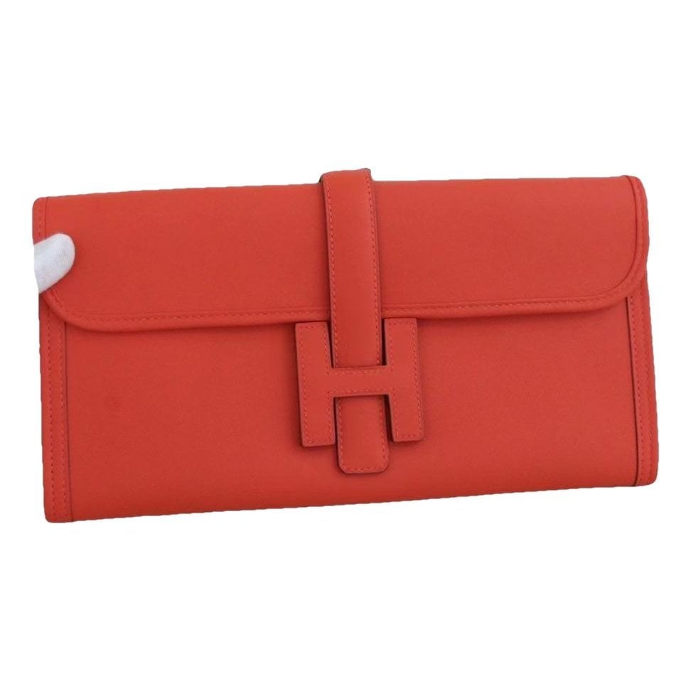 Jige leather clutch bag