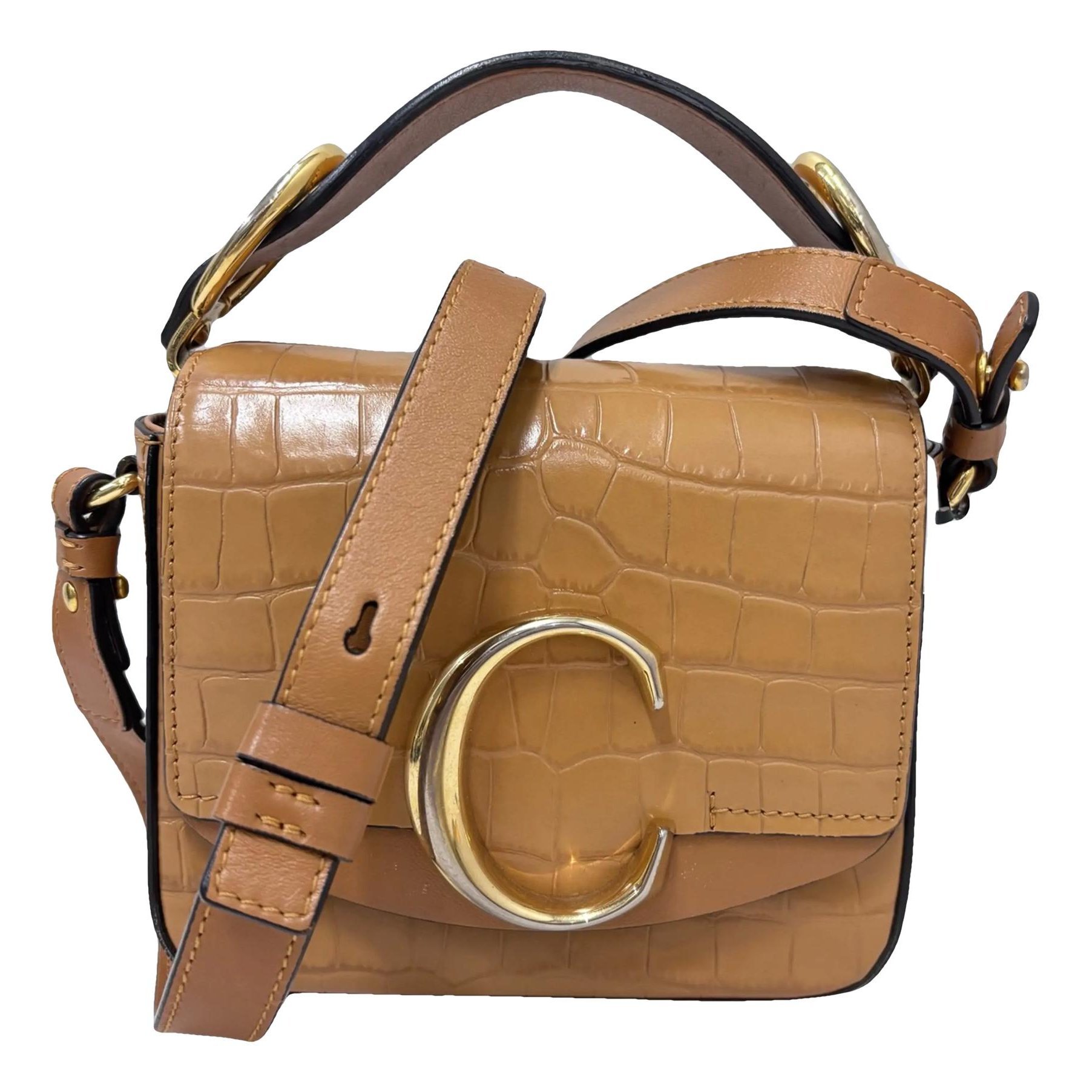 C leather crossbody bag