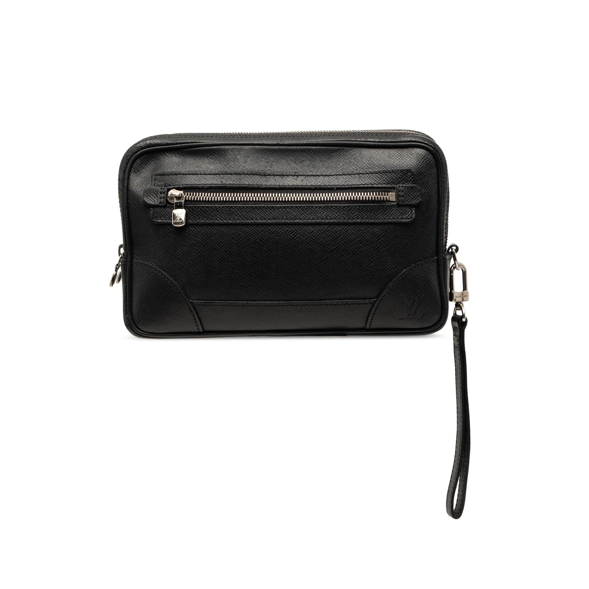 Leather clutch bag