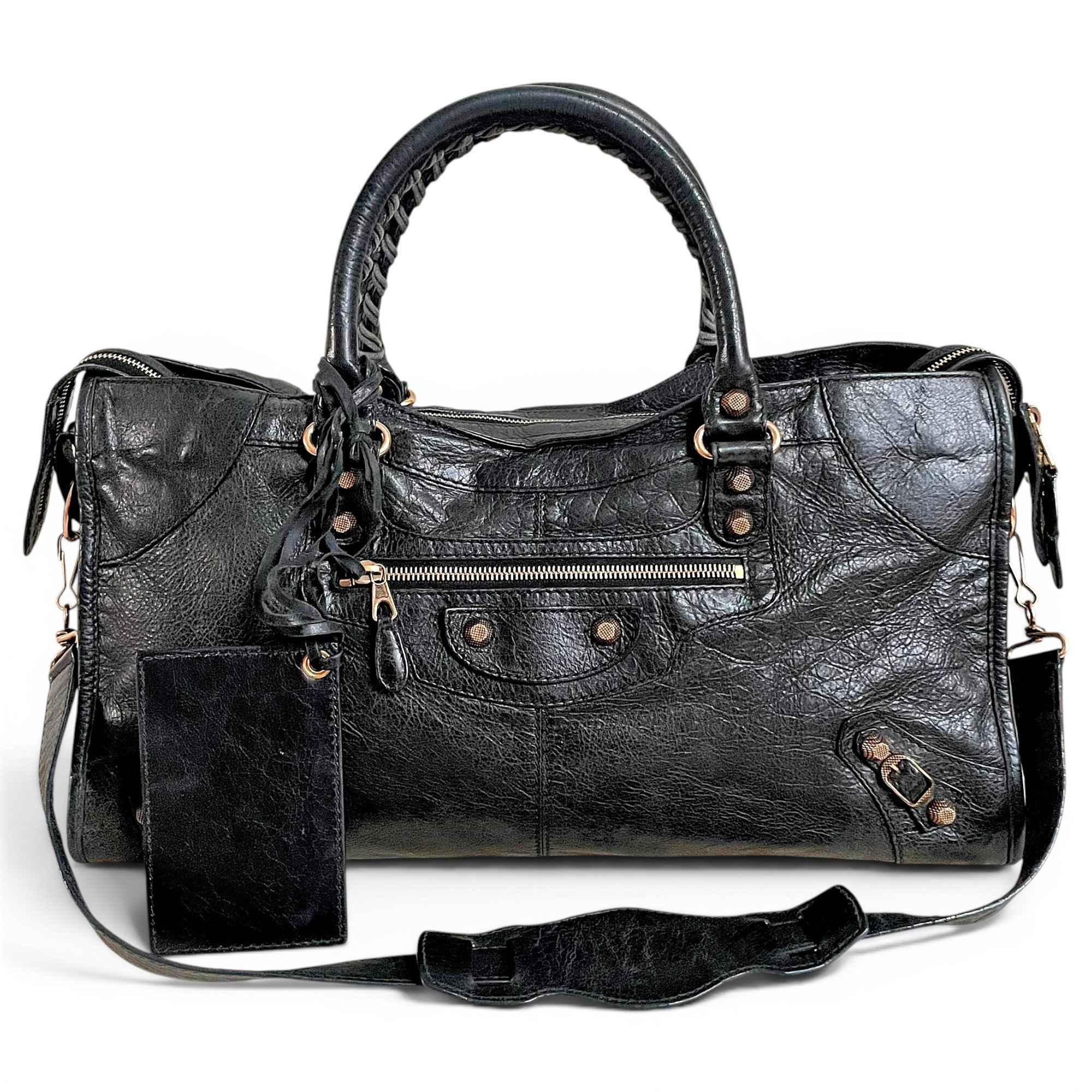 City leather handbag