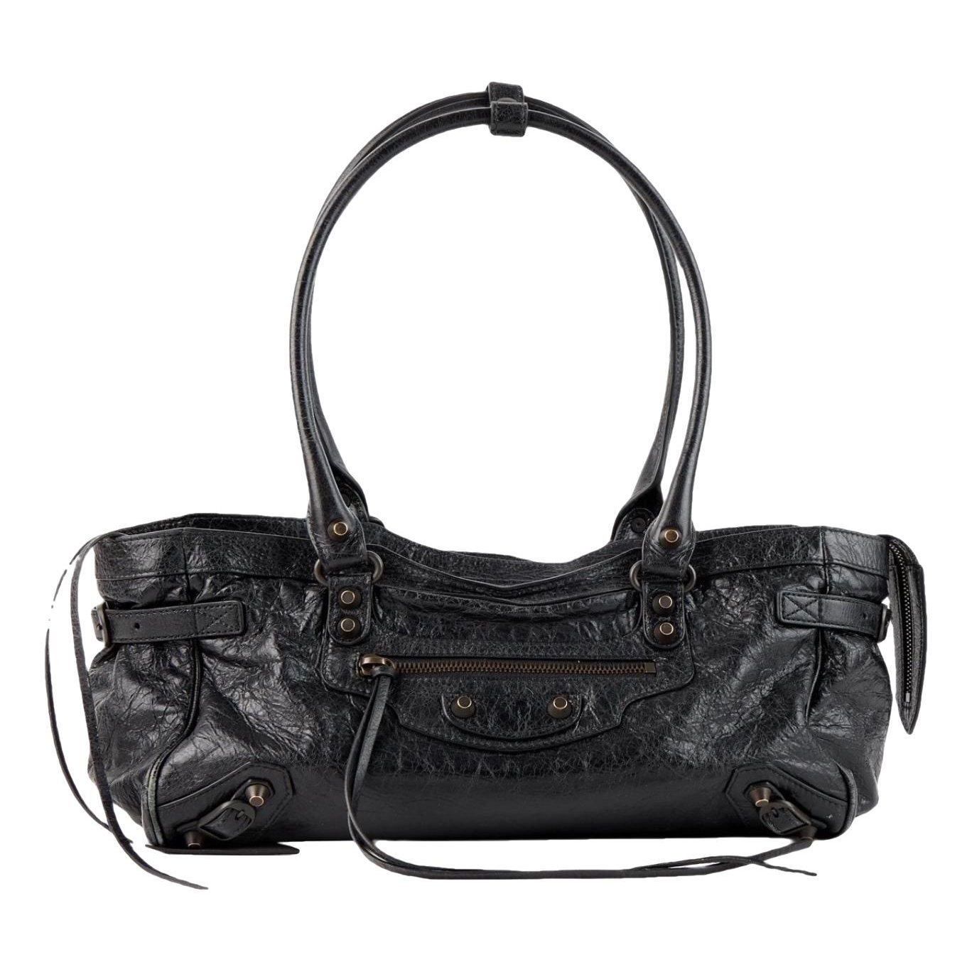 City leather handbag