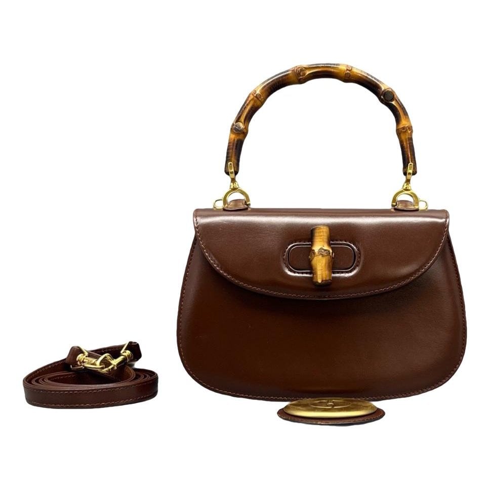 Convertible Bamboo Top Handle leather handbag