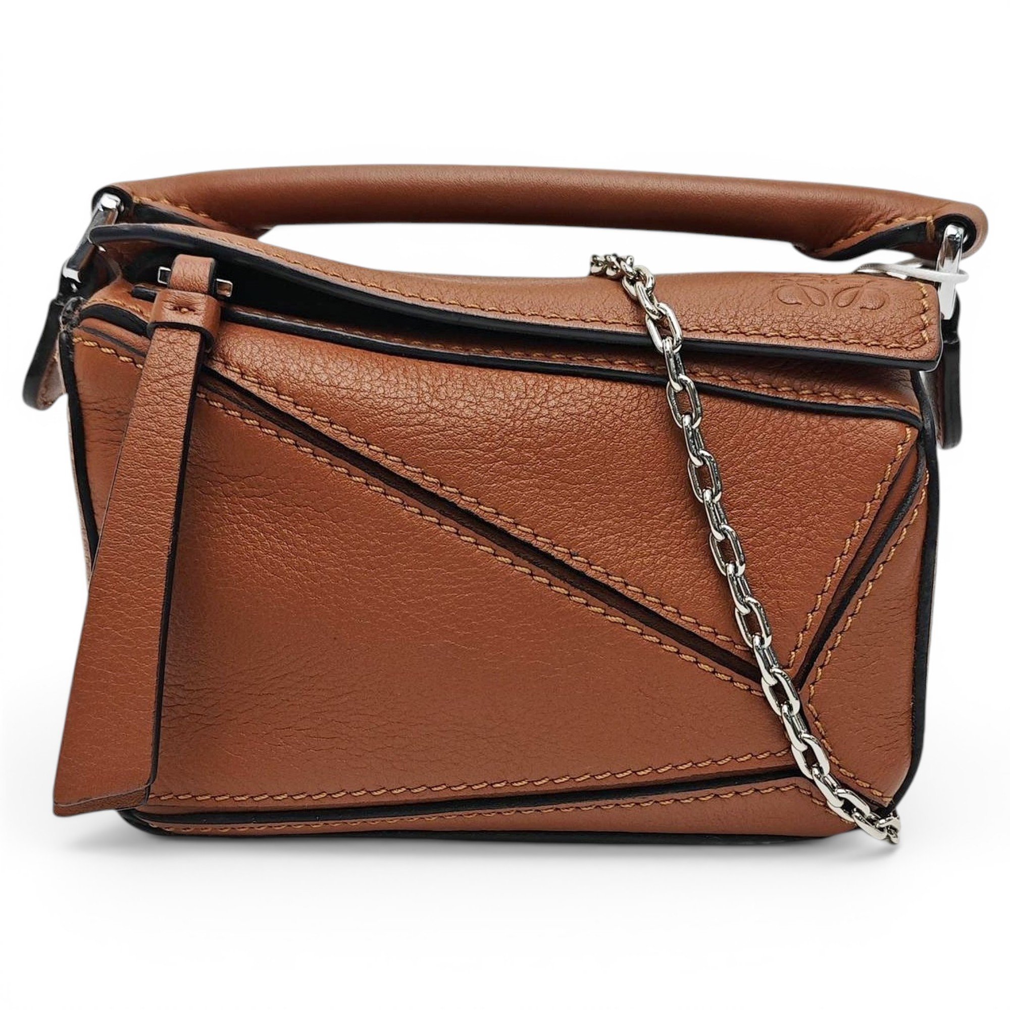 Puzzle leather handbag